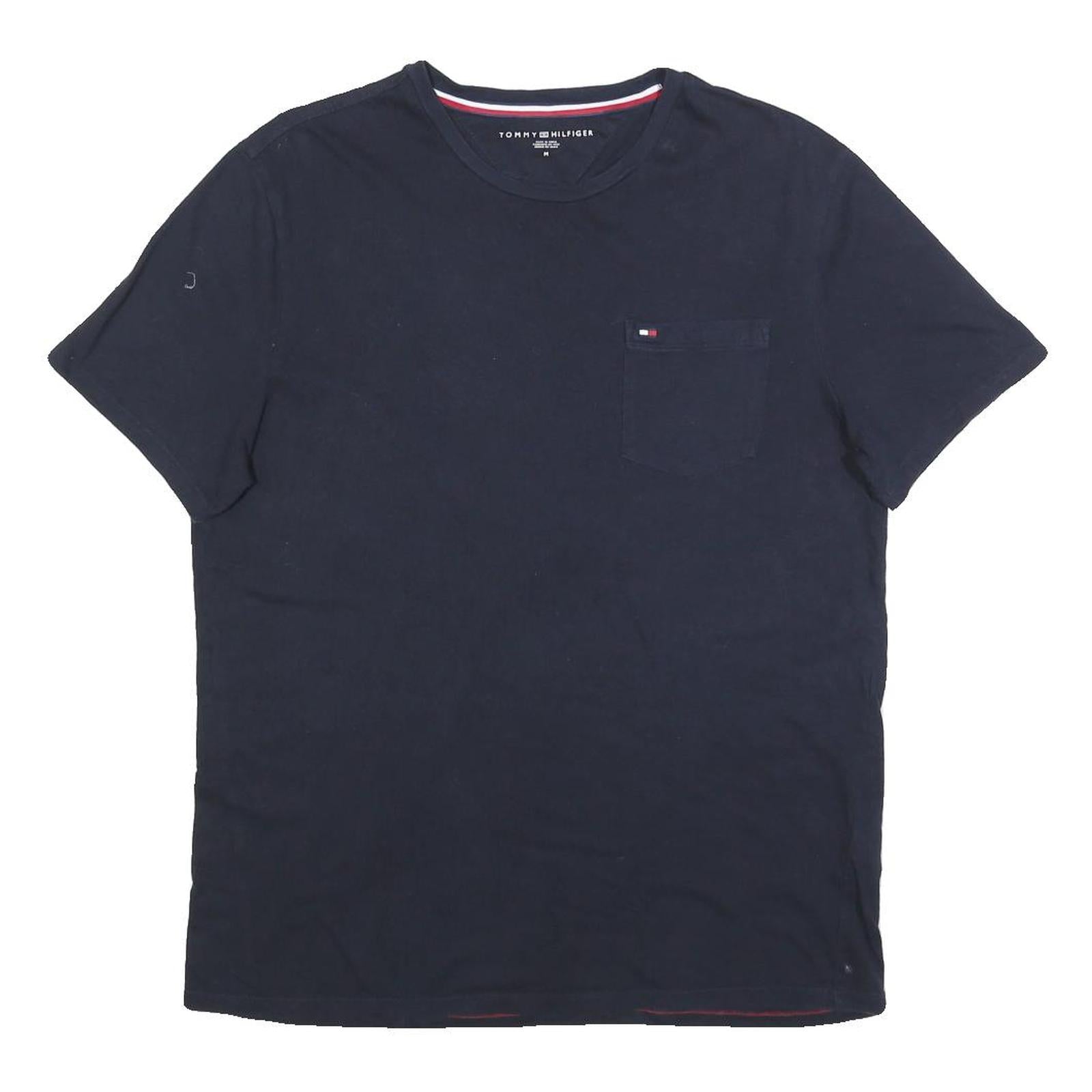 TOMMY HILFIGER Mens Navy Blue T-Shirt M Short Sleeve Crew Neck Pocket Logo Refurbished - N/A refurbished available on Cerqular
