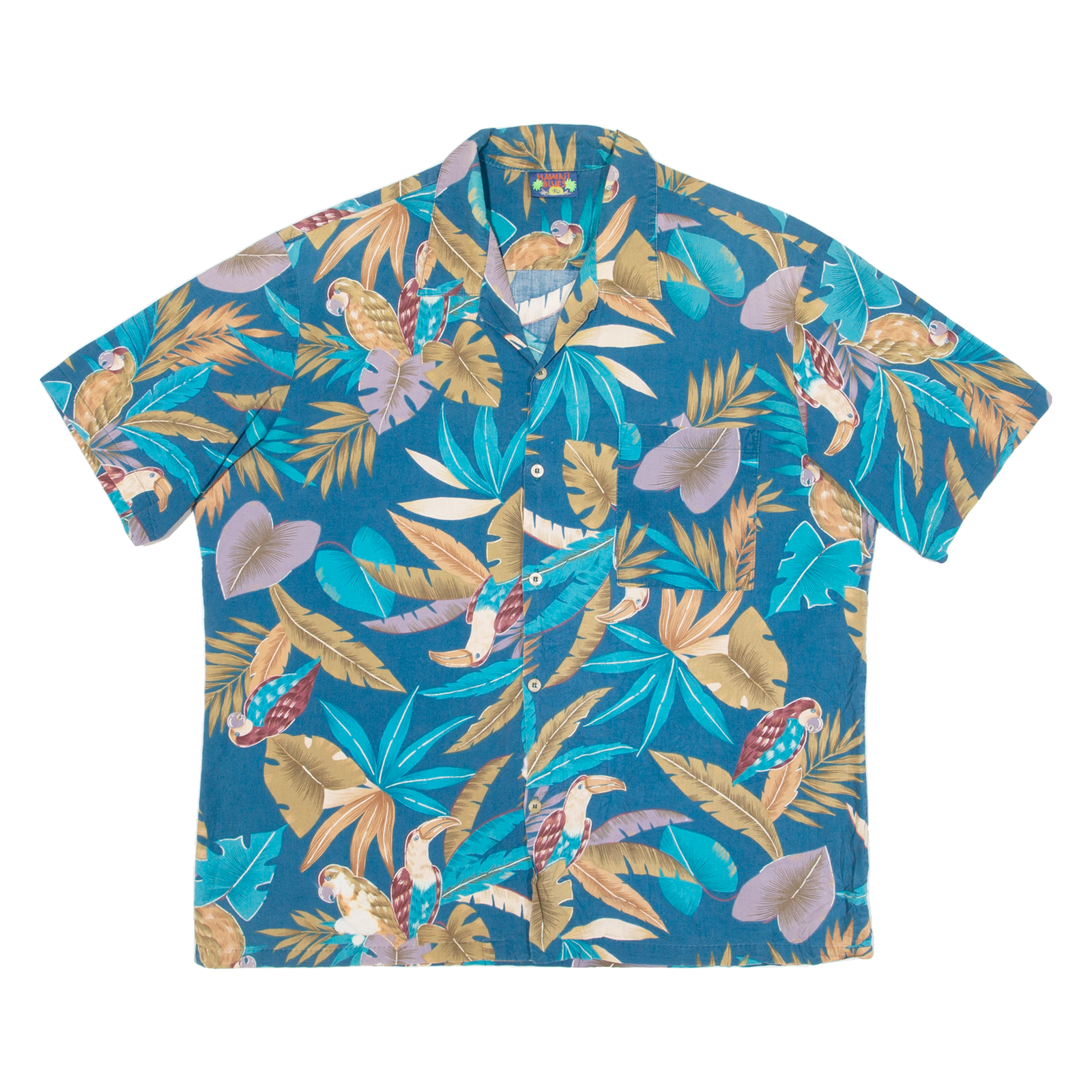 HAWAII BLUES Mens Hawaiian Shirt Blue Floral XL Refurbished - N/A refurbished available on Cerqular