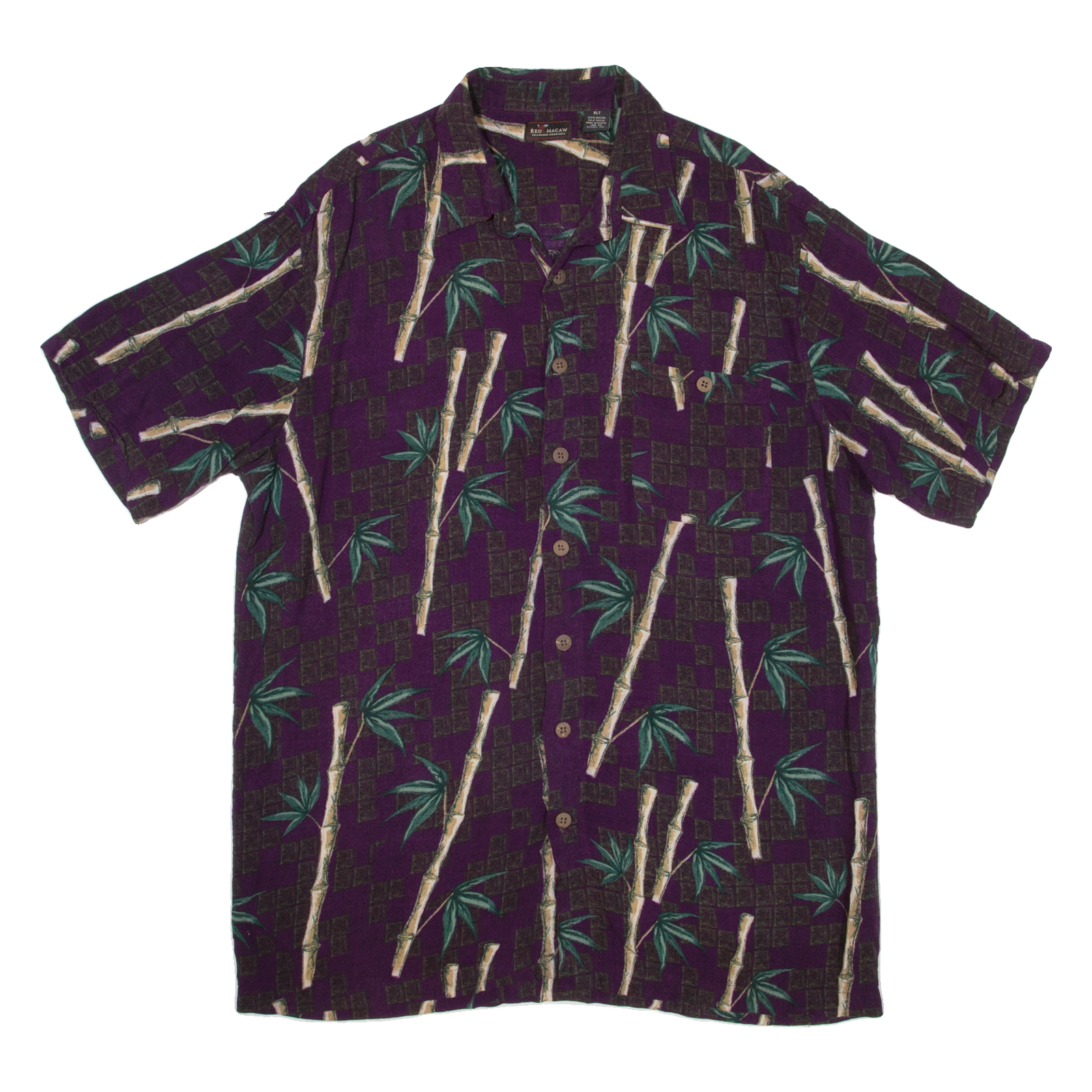 RED MACAW Tall Mens Hawaiian Shirt Purple Floral XL Refurbished - N/A refurbished available on Cerqular