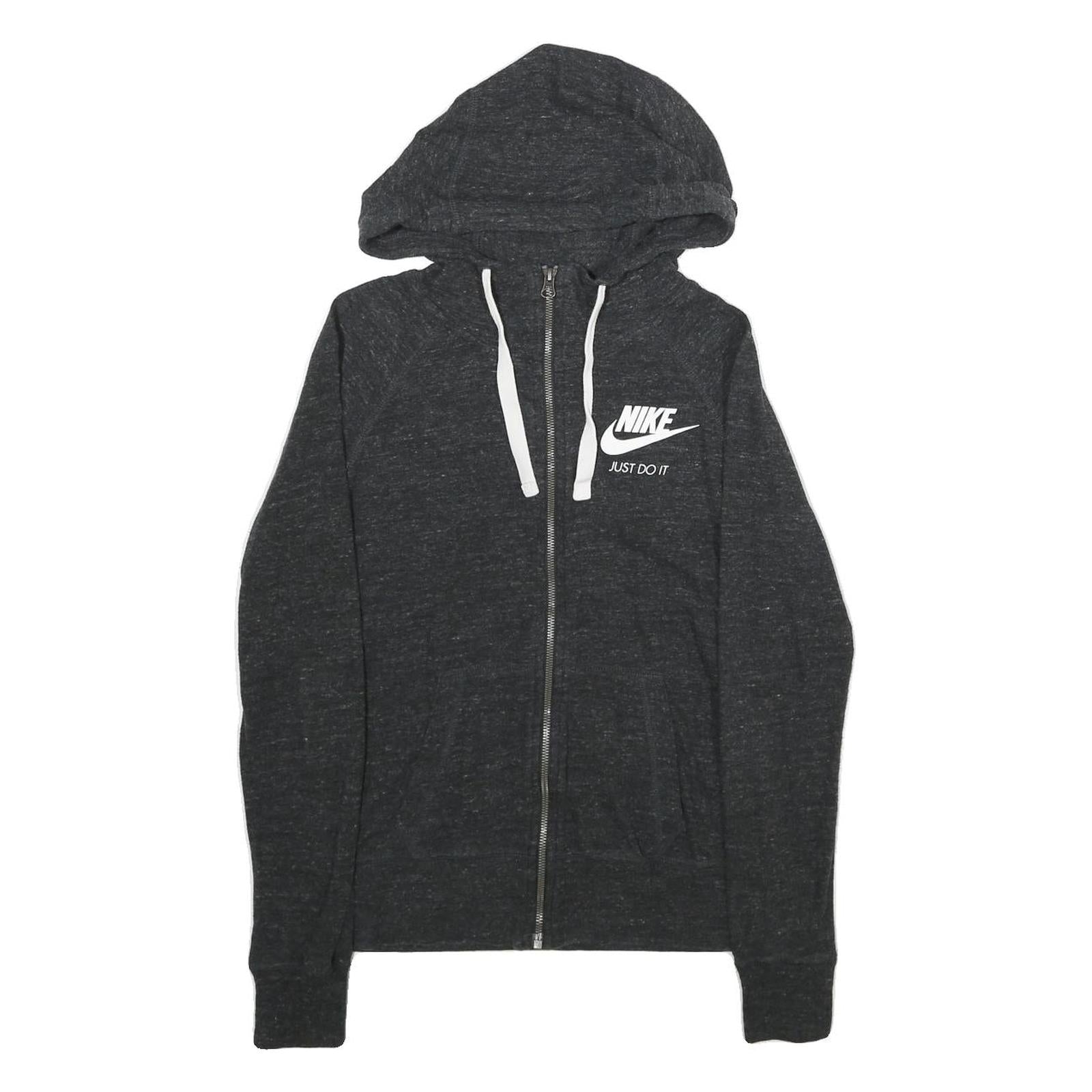 NIKE Womens Dark Grey Hoodie Zip Up S Cotton Blend Lightweight Casual Refurbished - N/A refurbished available on Cerqular