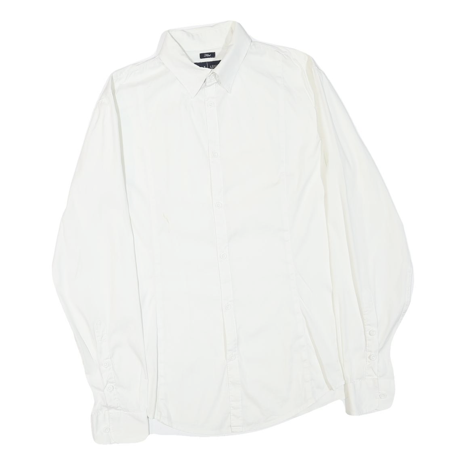 ARMANI JEANS Mens White Formal Shirt S Button Collar Cotton Blend Classic Fit Refurbished - N/A refurbished available on Cerqular