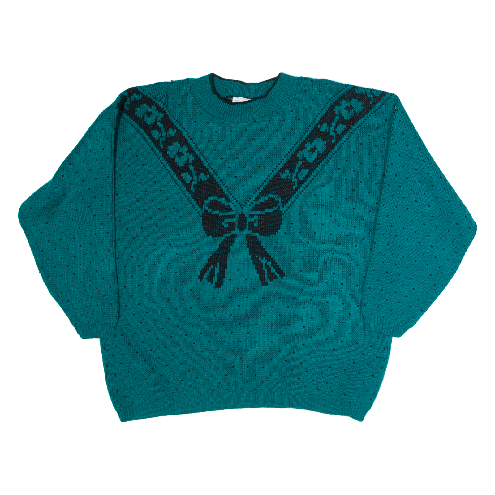 CLASSIC ESSENTIALS Womens Patterned Jumper Green Crazy Pattern Chunky Knit M Refurbished - N/A refurbished available on Cerqular
