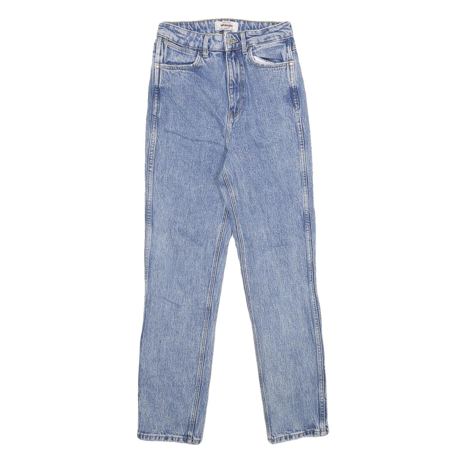 WRANGLER Womens Classic Blue Denim Medium Zip Jeans W24 L26 Comfortable Casual Refurbished - N/A refurbished available on Cerqular