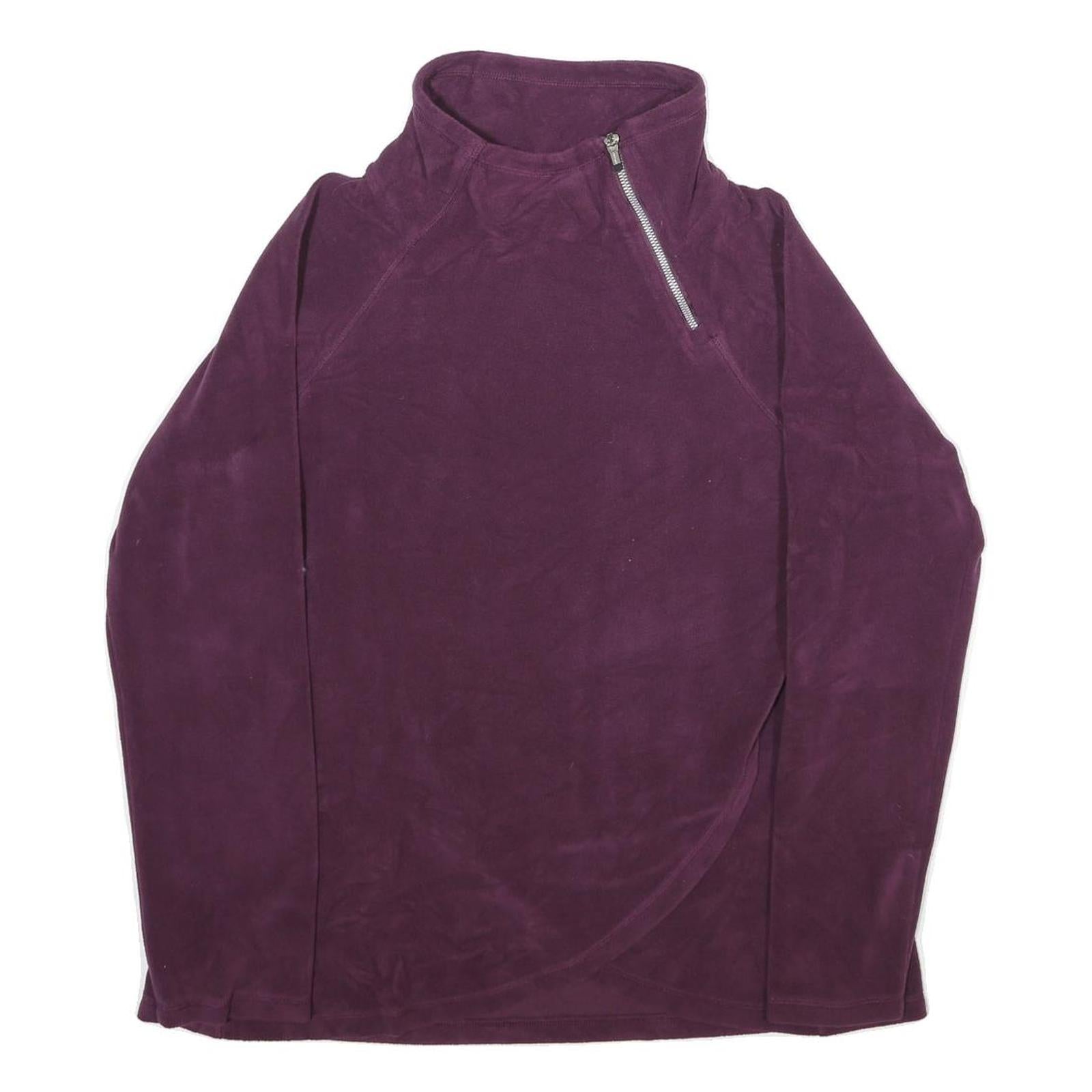 CALVIN KLEIN Womens Purple Pullover Plain 1/4 Zip Polyester Blend Jumper L Refurbished - N/A refurbished available on Cerqular