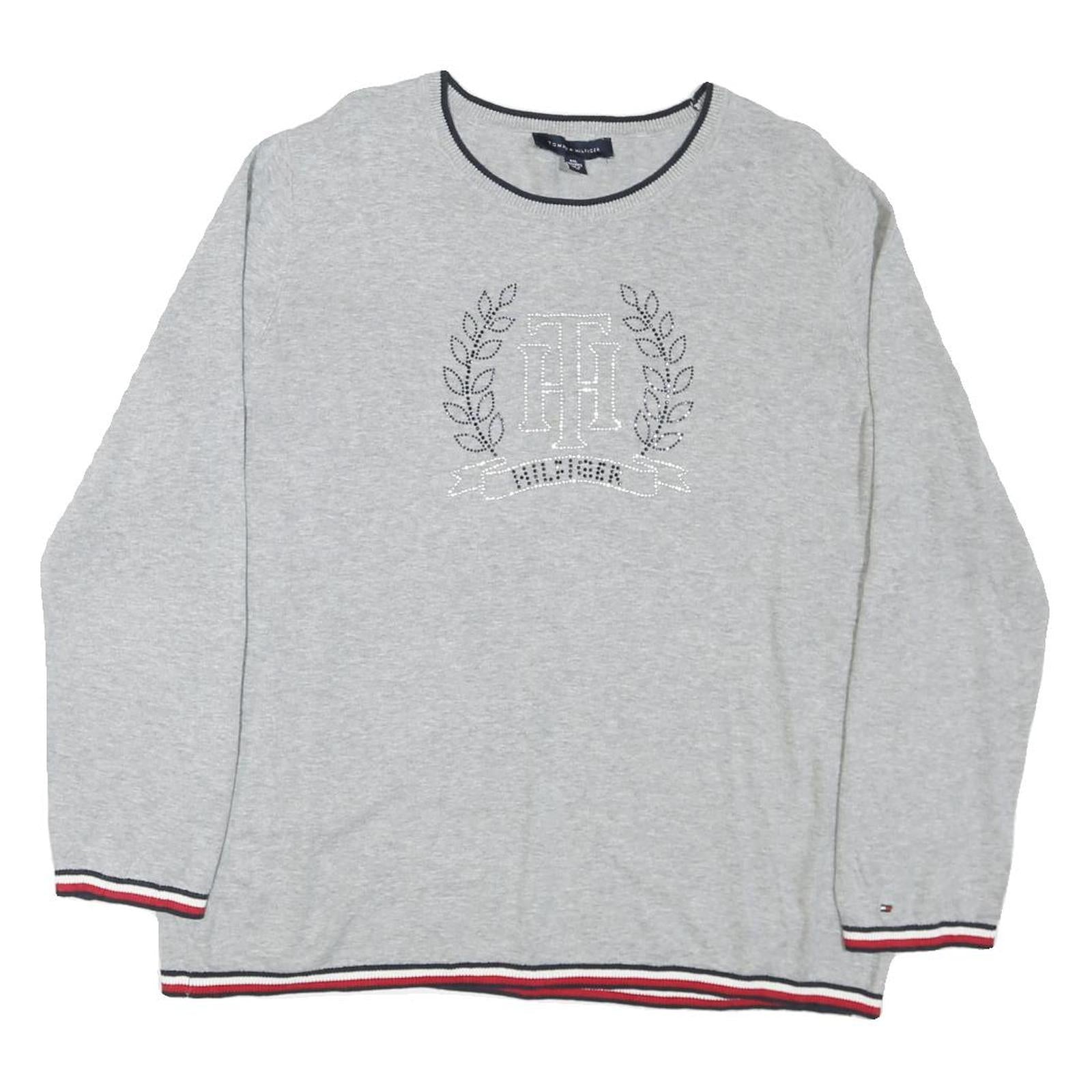 Buy TOMMY HILFIGER Womens Grey Logo Pattern Crew Neck Basic Knit 2XL Cotton Blend Refurbished - $40.29 TOMMY HILFIGER Womens Grey Logo Pattern Crew Neck Basic Knit 2XL Cotton Blend Refurbished - N/A refurbished available on Cerqular