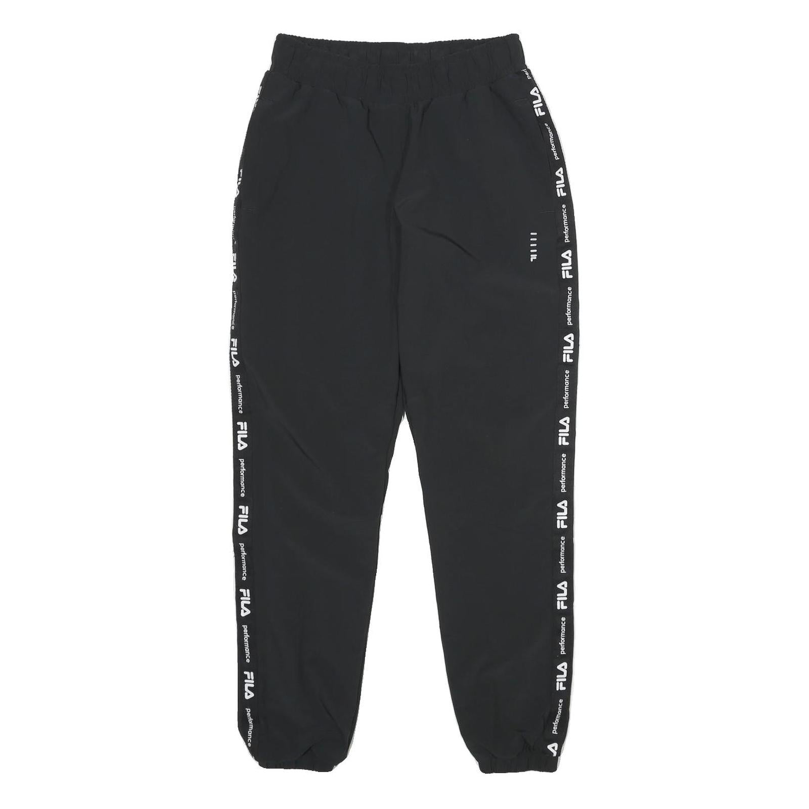 FILA Womens Joggers Black & White Regular Tapered UK 8 W24 L30 Performance Logo Refurbished - N/A refurbished available on Cerqular