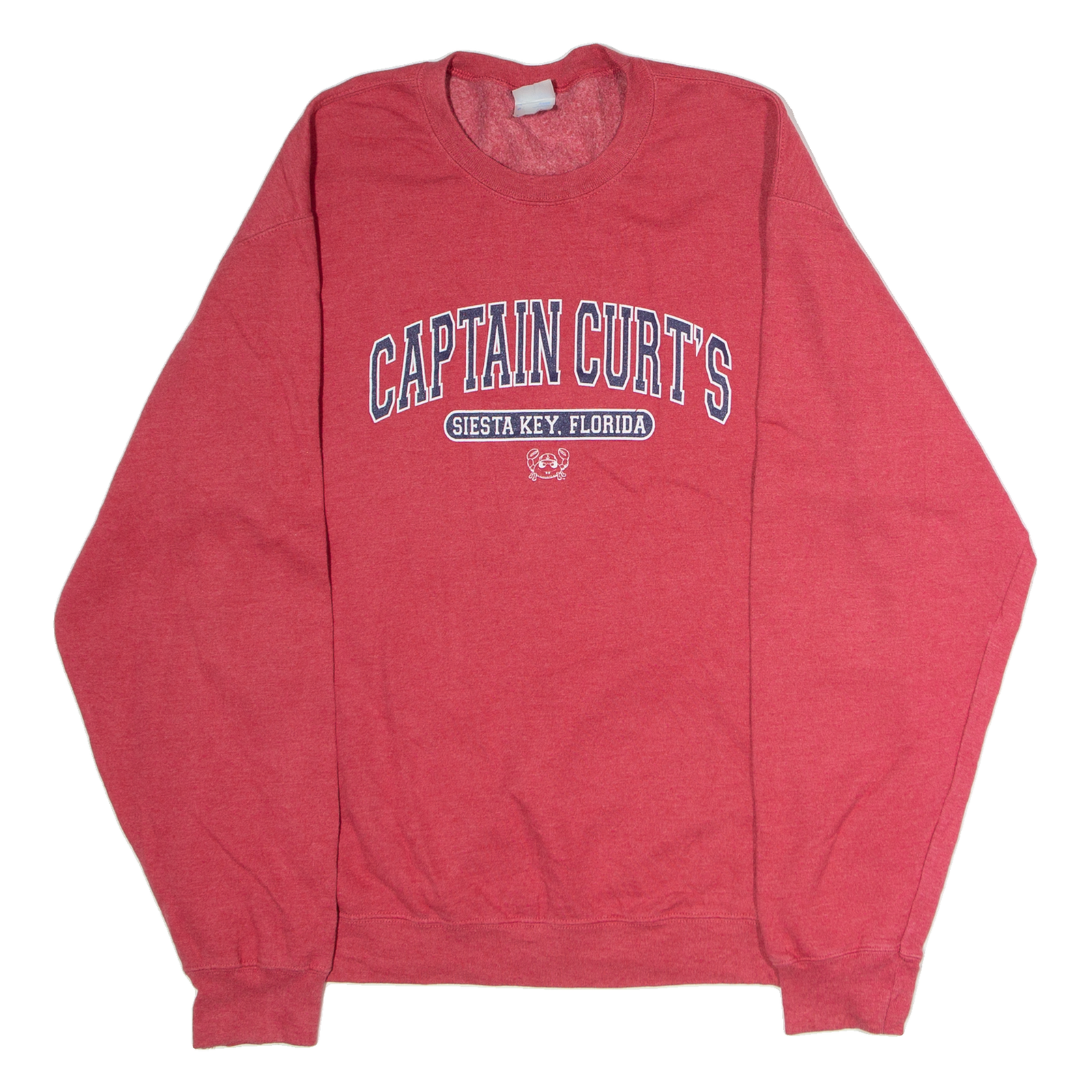PORT AND COMPANY Captain Curt's Siesta Key Florida Mens Sweatshirt Red 90s USA L Refurbished - N/A refurbished available on Cerqular