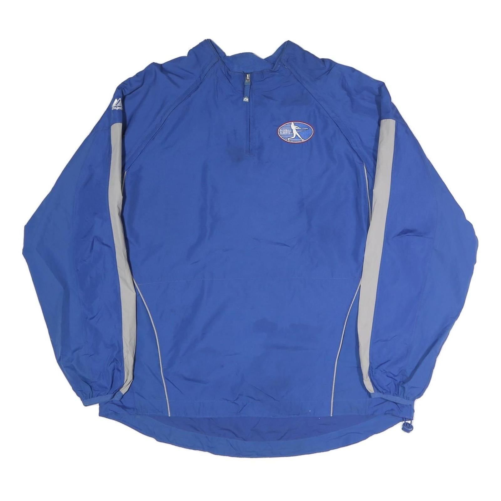 MAJESTIC Mens Blue Jacket L Polyester Plain Lightweight Zip Sportswear Refurbished - N/A refurbished available on Cerqular