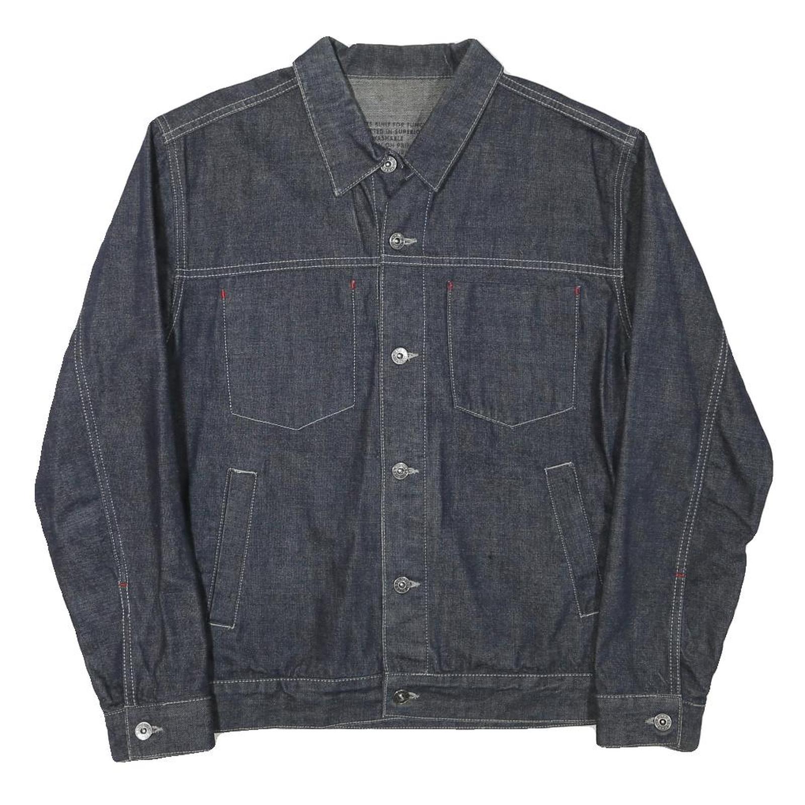 RIVER ISLAND Mens Blue Denim Jacket M Cotton Blend Button Closure Classic Fit Refurbished - N/A refurbished available on Cerqular