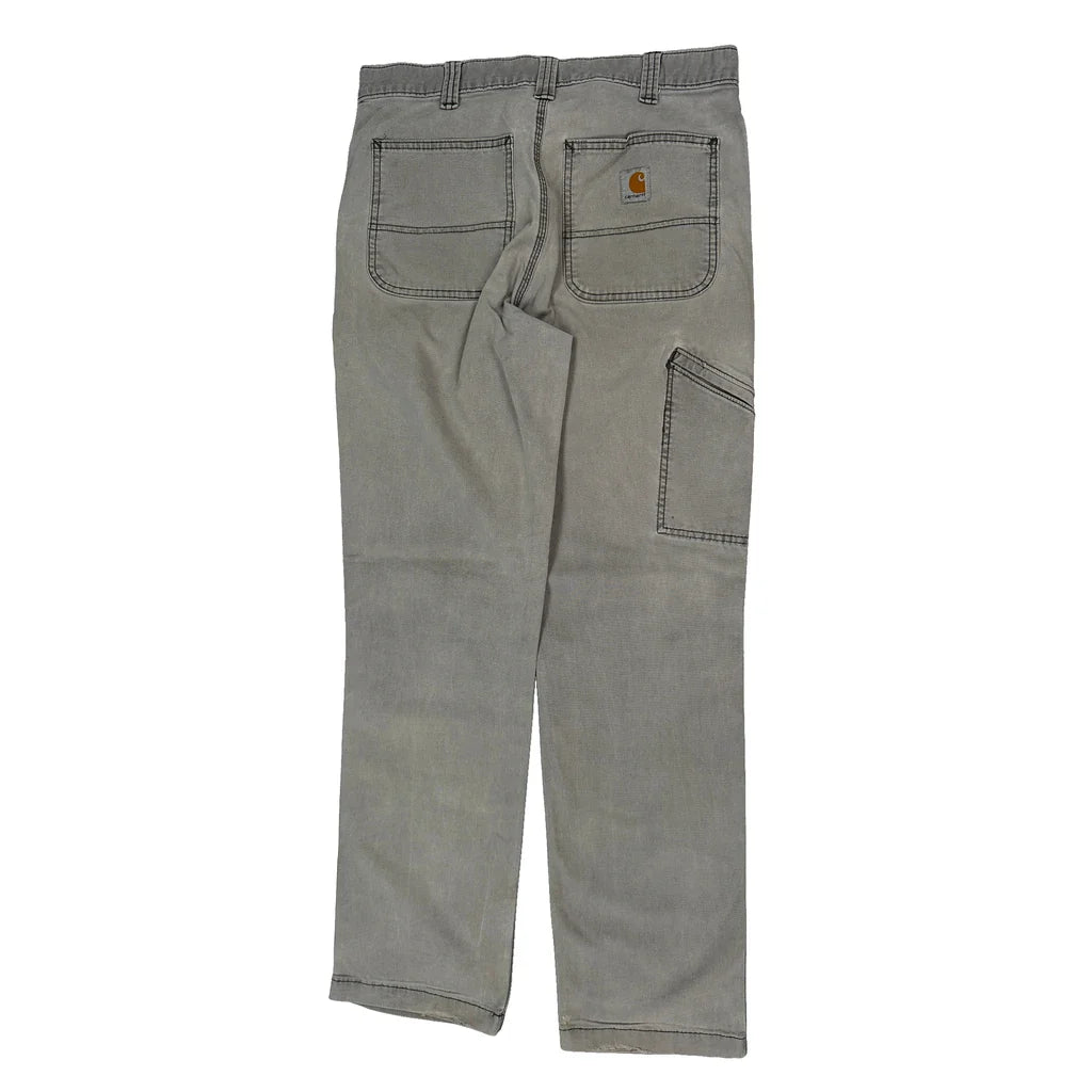 Carhartt Carpenter Trousers - 32W 34L Grey Cotton Refurbished - Thrifted (note: this is a term often used to describe second- refurbished available on Cerqular