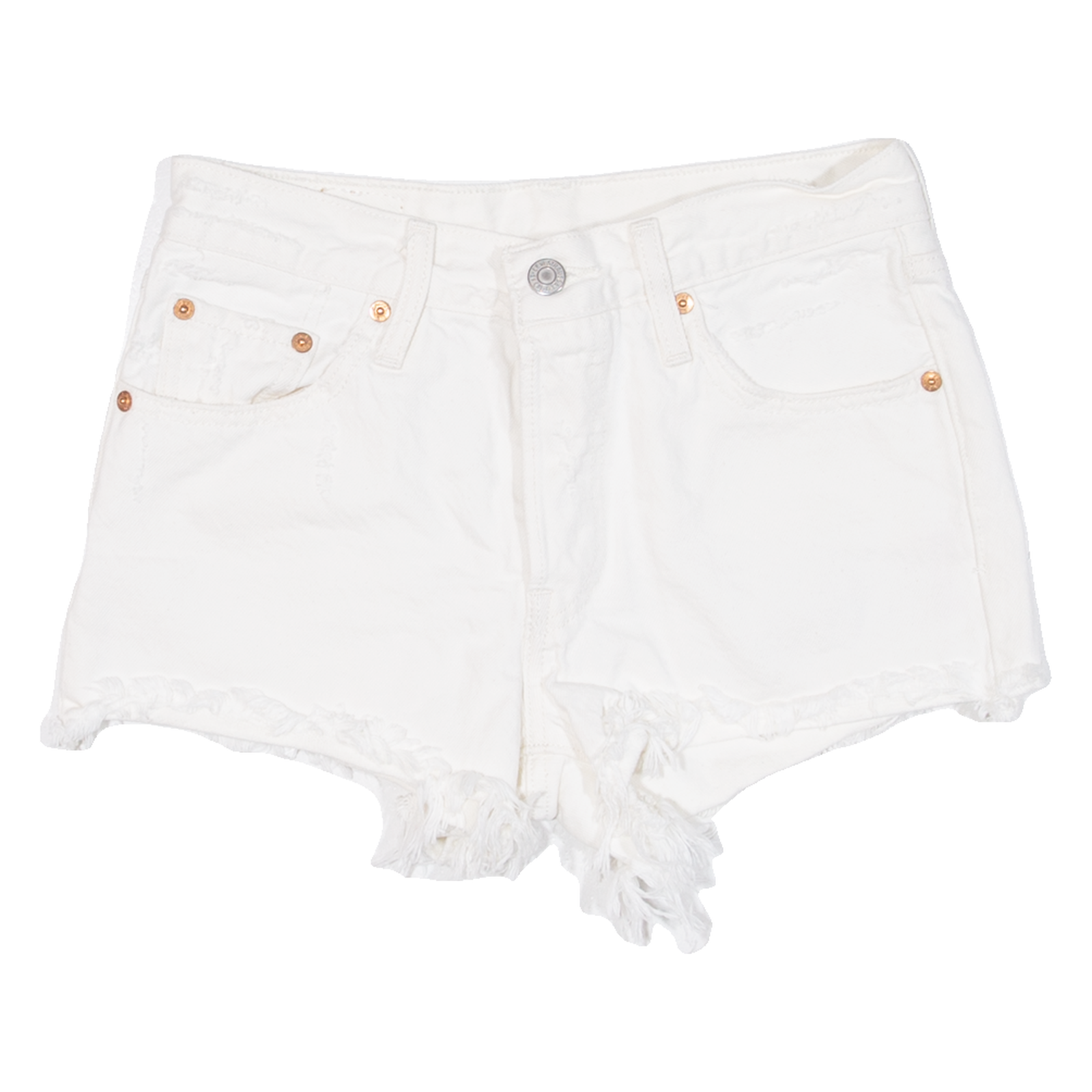 Womens Denim Shorts White Relaxed XXS W24 Refurbished - N/A refurbished available on Cerqular