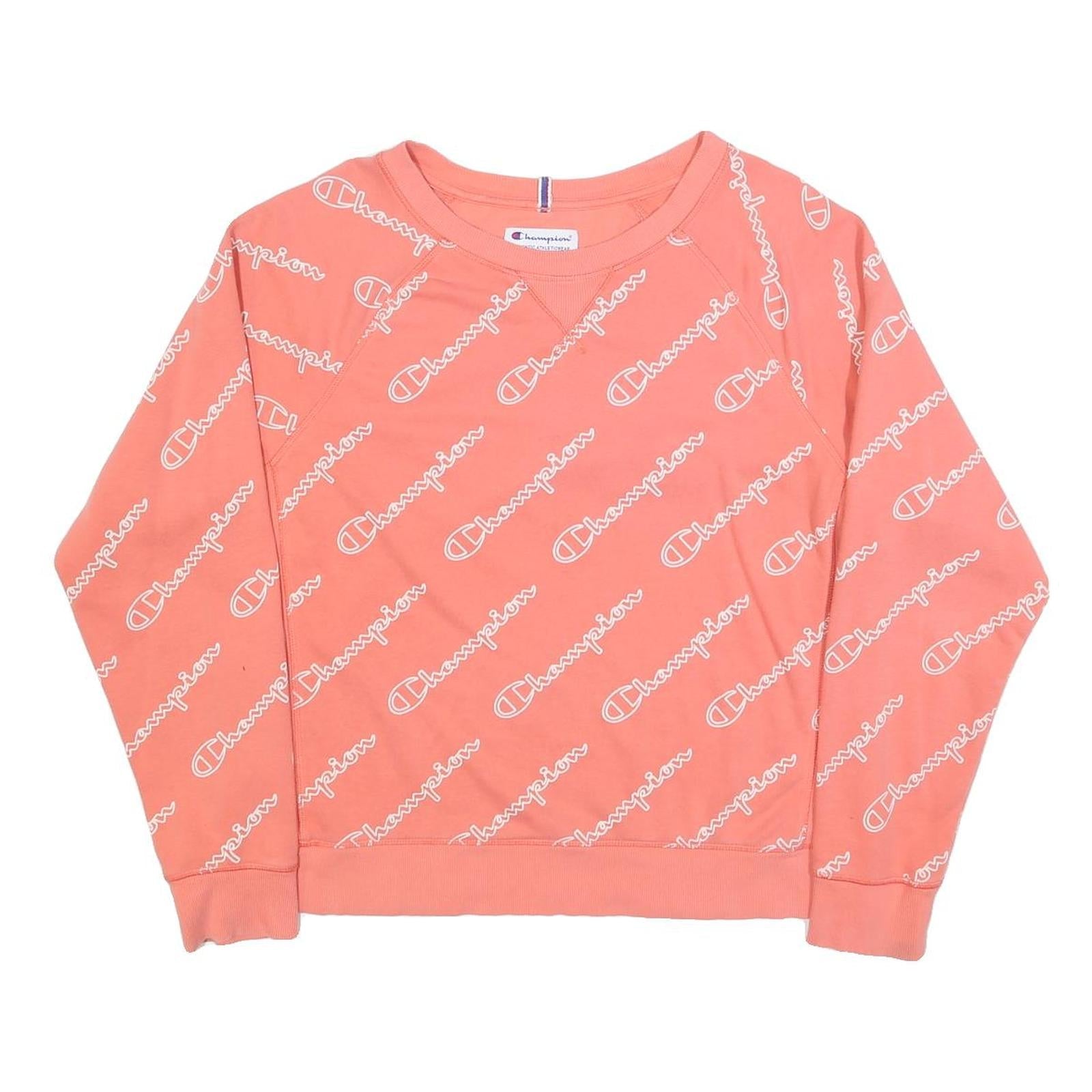 CHAMPION Womens Peach Sweatshirt Crew Neck L Cotton Blend Pullover Casual Refurbished - N/A refurbished available on Cerqular