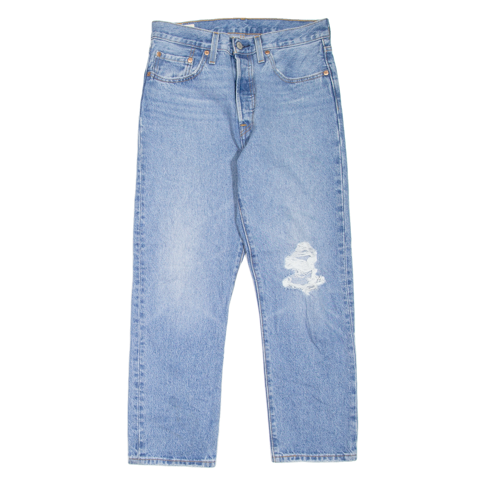 LEVI'S 501 BIG E Jeans Distressed Womens Blue Regular Straight W27 L26 Refurbished - N/A refurbished available on Cerqular