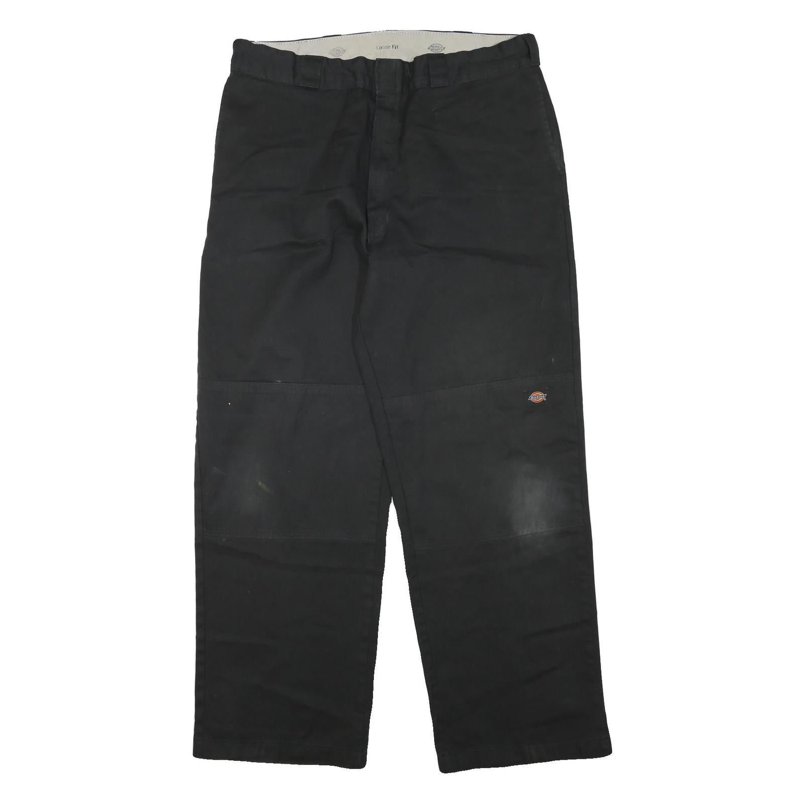 DICKIES Mens Black Polyester Blend Regular Fit Straight Leg Trousers W36 L32 Refurbished - N/A refurbished available on Cerqular