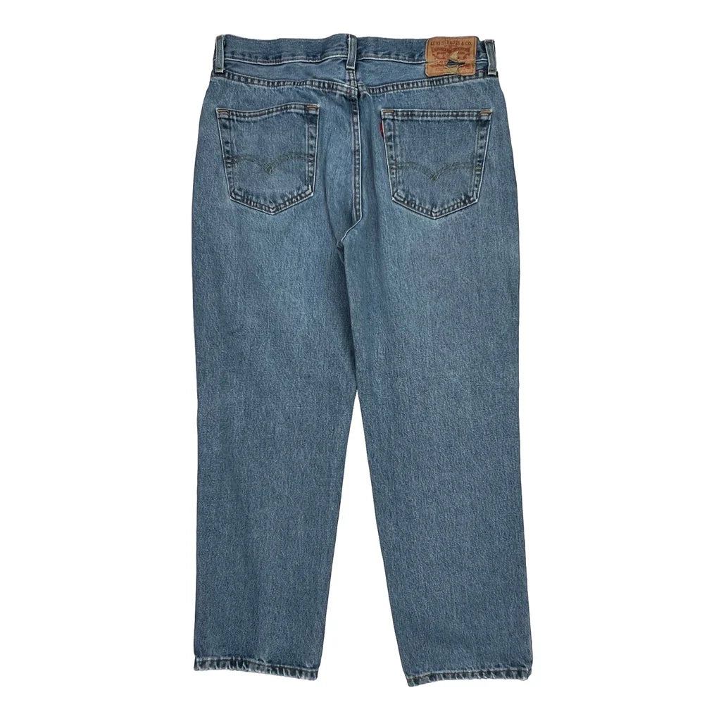 Levis Jeans - 34W 28L Blue Denim Refurbished - Thrifted (note: this is a term often used to describe second- refurbished available on Cerqular