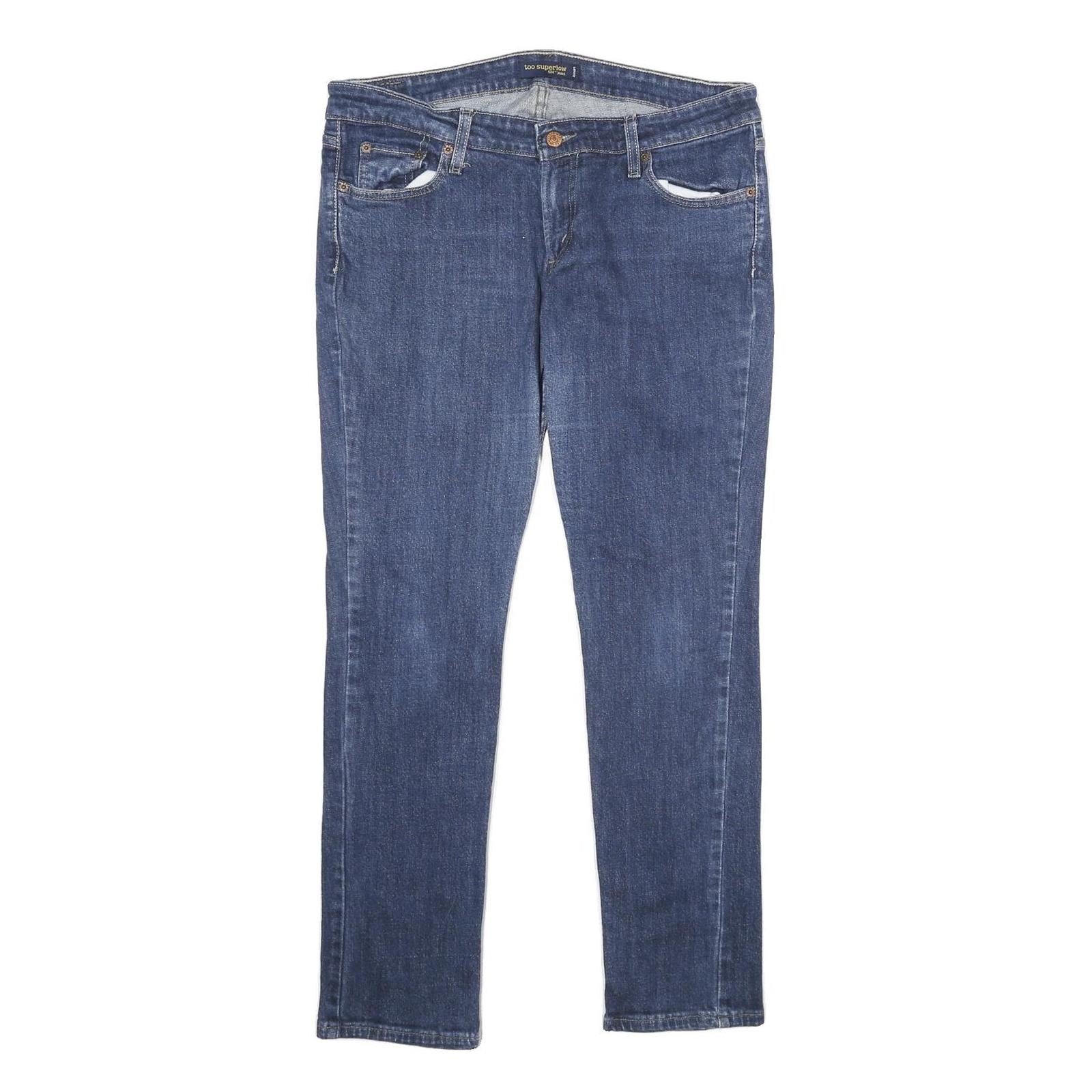 LEVI'S 524 Too Superlow Womens Jeans Blue Relaxed Straight Denim Medium W34 L30 Refurbished - N/A refurbished available on Cerqular