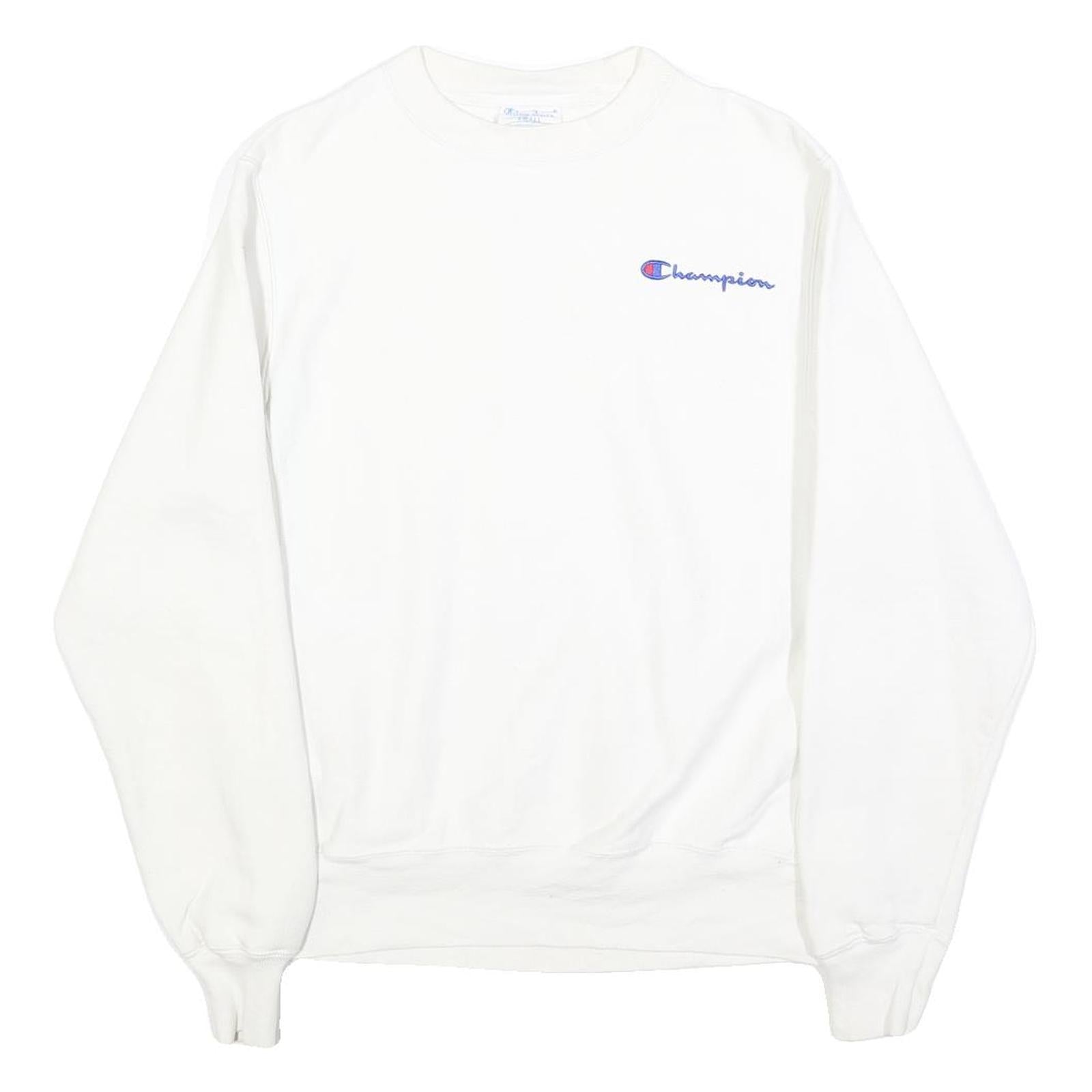 Buy CHAMPION REVERSE WEAVE Mens White Crew Neck S Embroidered Logo Sweatshirt Refurbished - $36.39 CHAMPION REVERSE WEAVE Mens White Crew Neck S Embroidered Logo Sweatshirt Refurbished - N/A refurbished available on Cerqular