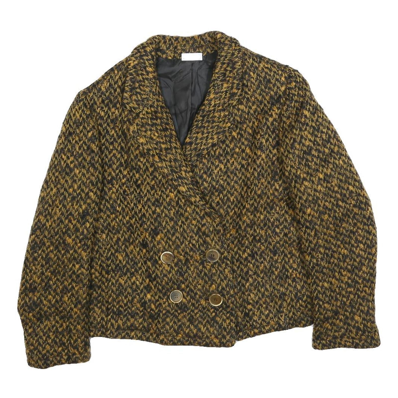 BASTA Womens Brown & Black Wool Button Jacket S Tweed Classic Winter Outerwear Refurbished - N/A refurbished available on Cerqular