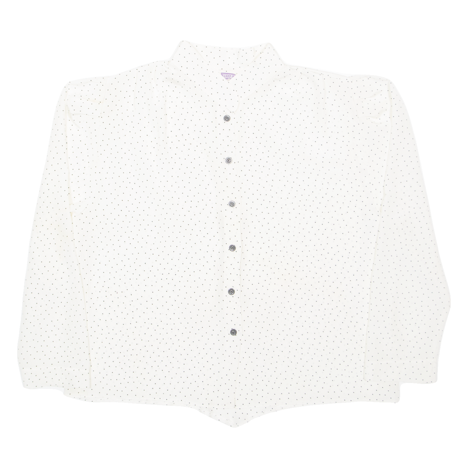YESSICA Womens Shirt White Spotted Long Sleeve M Refurbished - N/A refurbished available on Cerqular