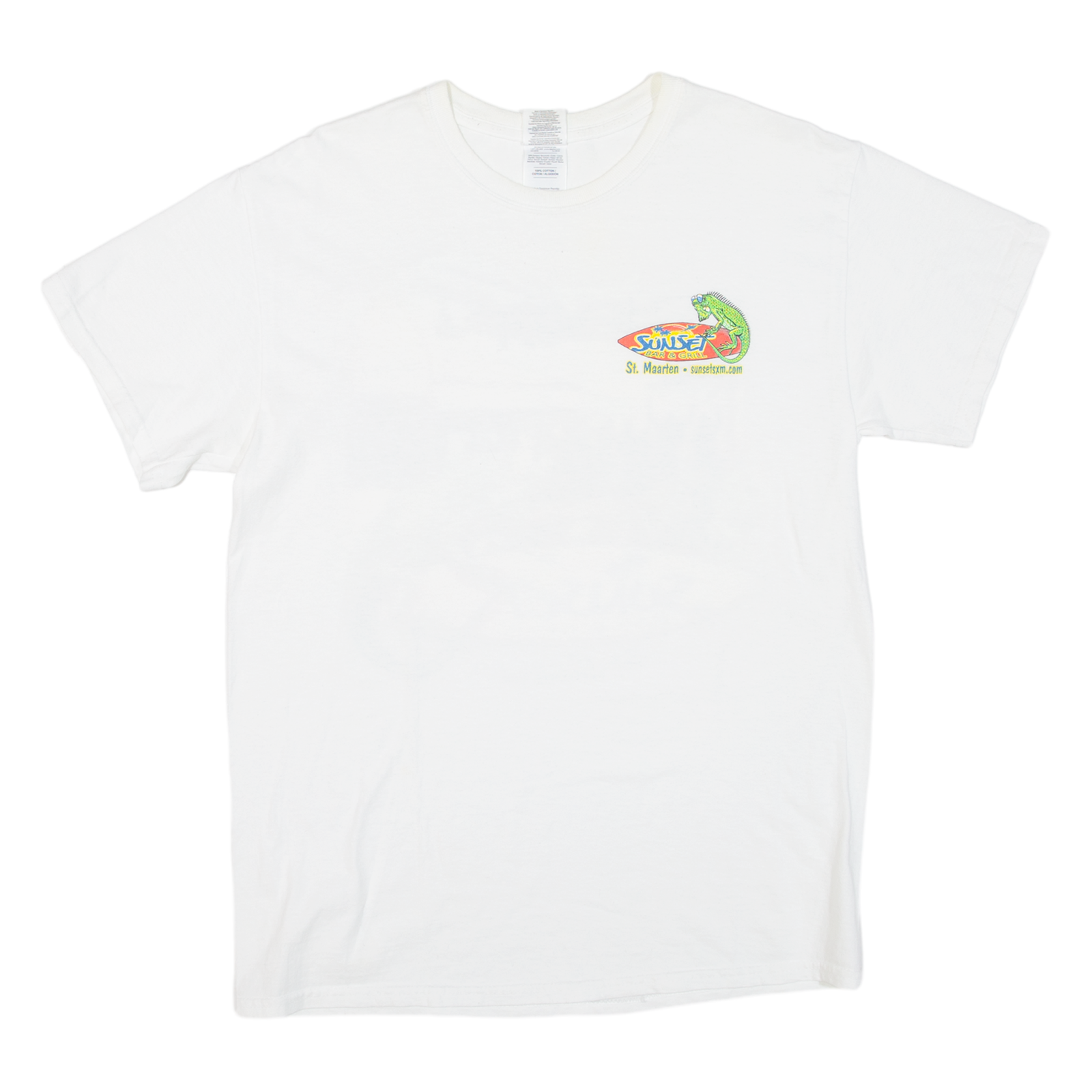 GILDAN Sunset Lizard Chameleon Mens T-Shirt White Crew Neck M Refurbished - N/A refurbished available on Cerqular