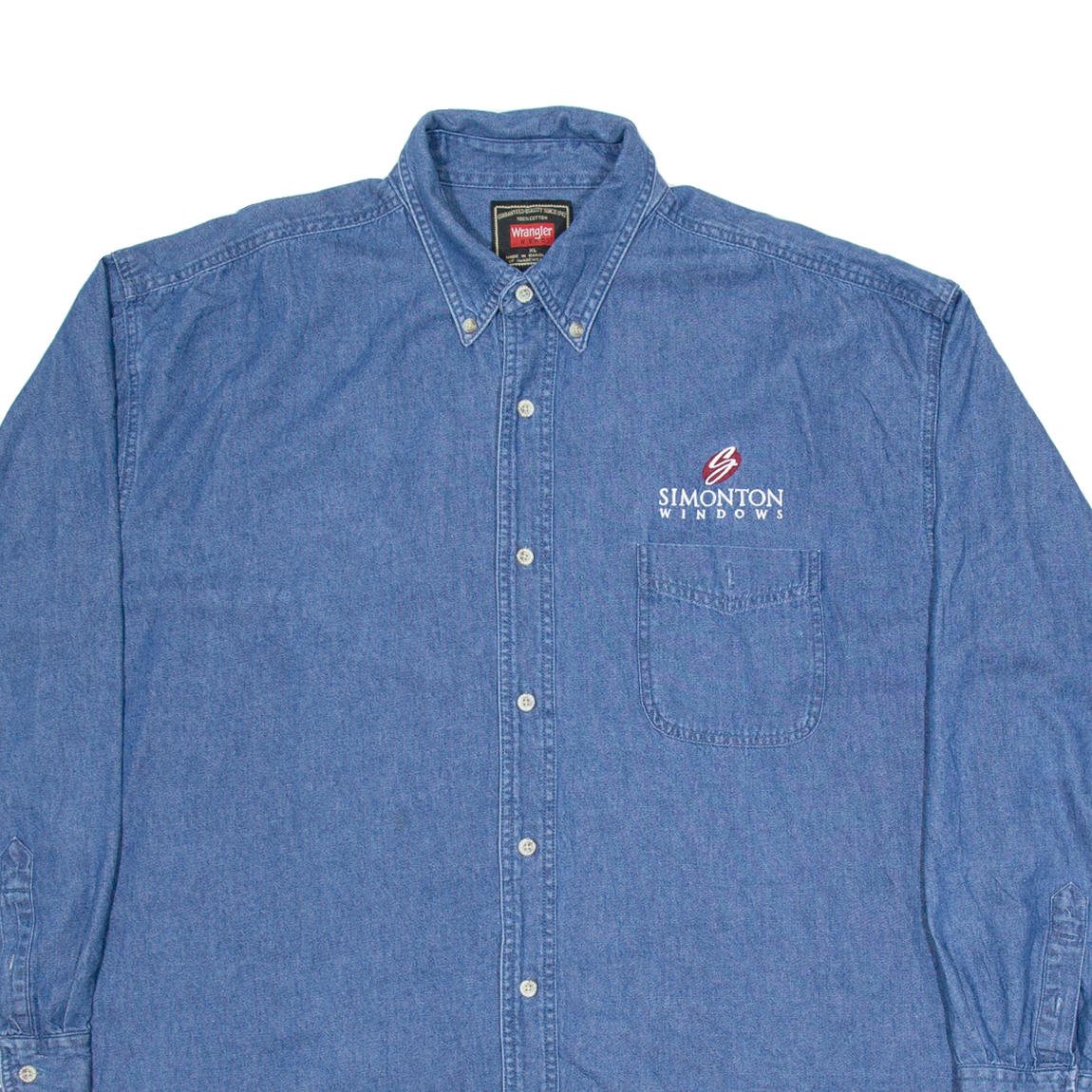 WRANGLER Simonton Windows Mens Worker Shirt Blue Long Sleeve XL Refurbished - N/A refurbished available on Cerqular