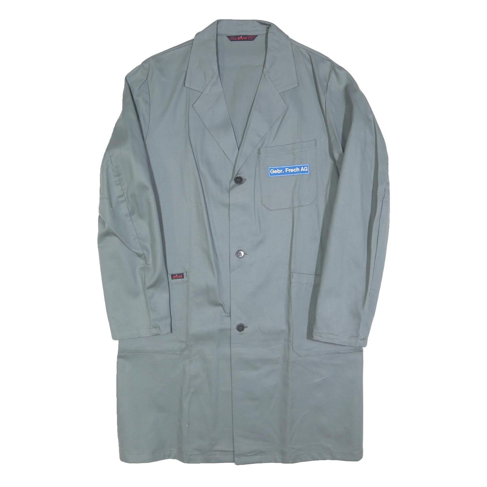 SPILAG Mens Grey Cotton Jacket M Button Workwear Plain Classic Fit Functional Refurbished - N/A refurbished available on Cerqular