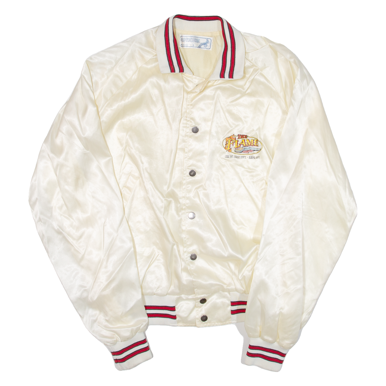 Buy CAPRICORN The Flame Mens Bomber Jacket Cream Nylon USA L Refurbished - $36.39 CAPRICORN The Flame Mens Bomber Jacket Cream Nylon USA L Refurbished - N/A refurbished available on Cerqular