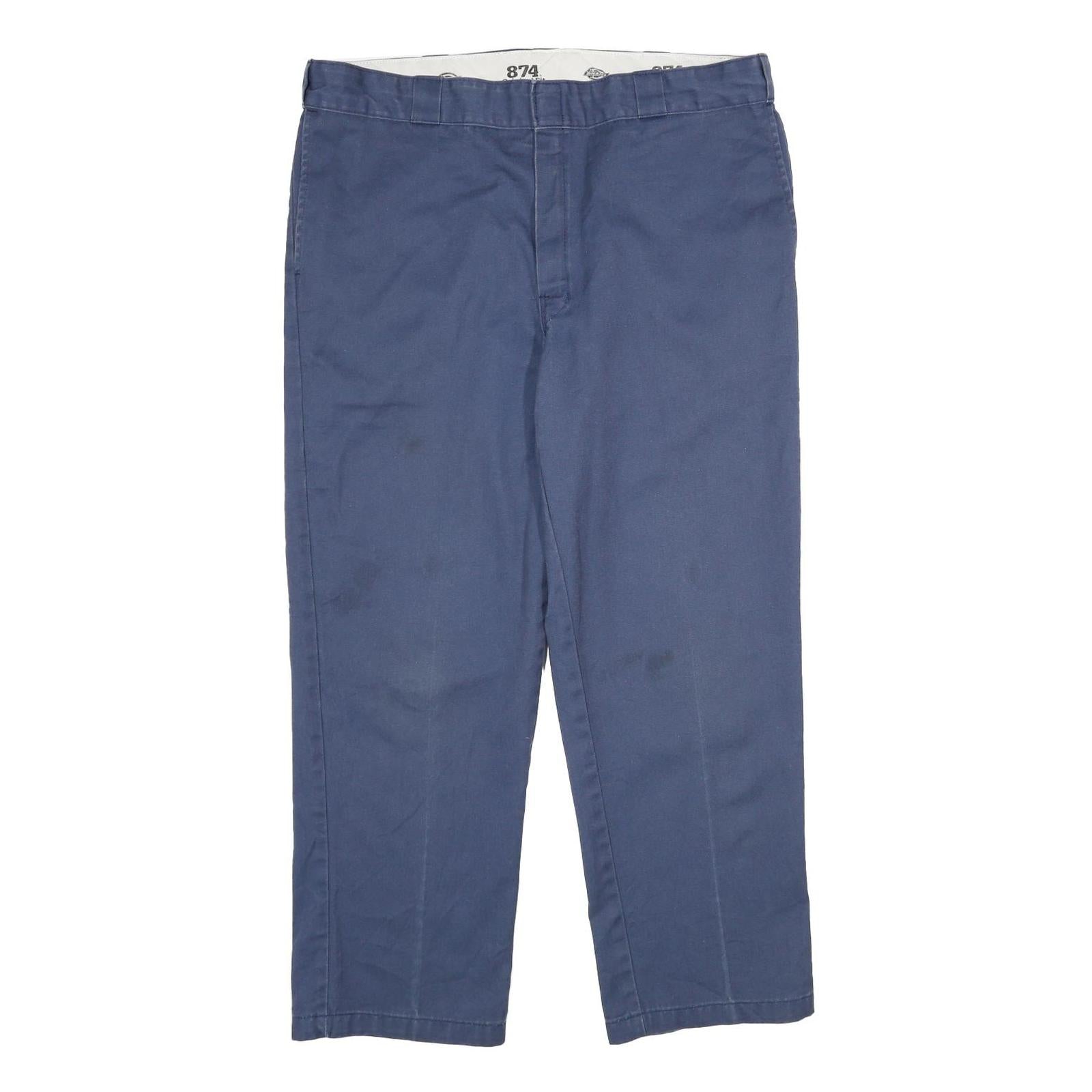 DICKIES Mens Classic Blue Trousers W40 L30 Zip Closure Straight Fit Workwear Refurbished - N/A refurbished available on Cerqular