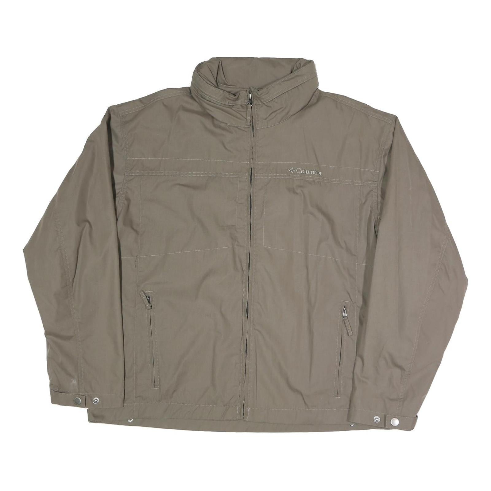 COLUMBIA Mens Beige Outdoor Jacket XL Polyester Blend Plain Zip Casual Refurbished - N/A refurbished available on Cerqular