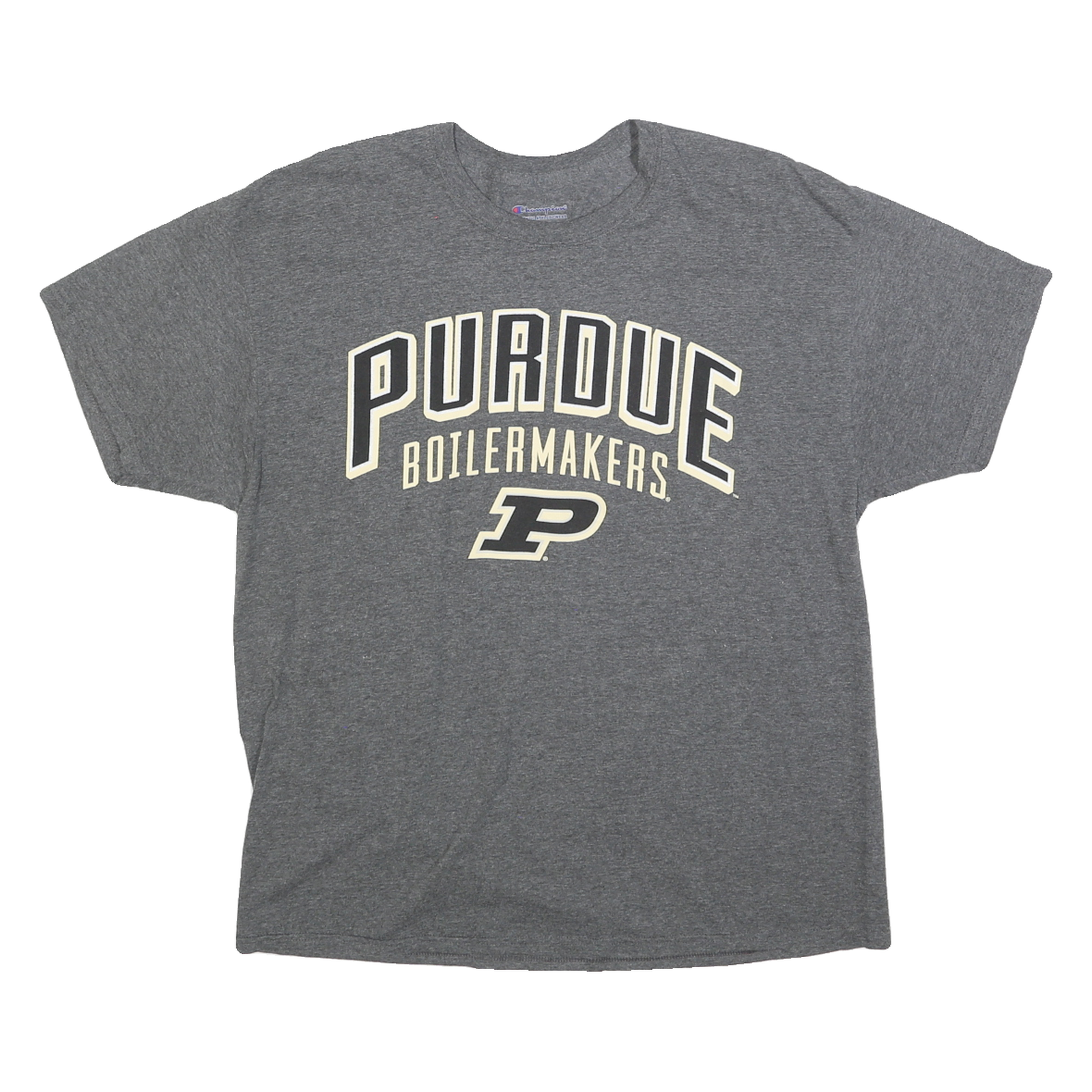 CHAMPION Mens Grey Purdue Boilermakers Graphic T-Shirt L Crew Neck Short Sleeve Refurbished - N/A refurbished available on Cerqular