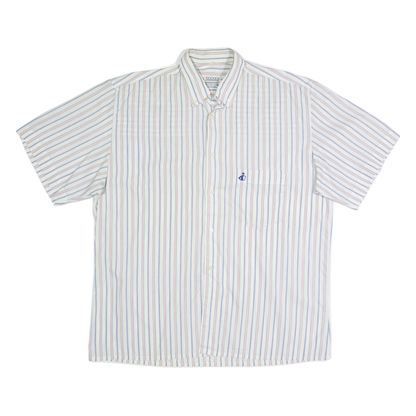 JOCKEY Mens Shirt Cream 90s Striped L Refurbished - N/A refurbished available on Cerqular