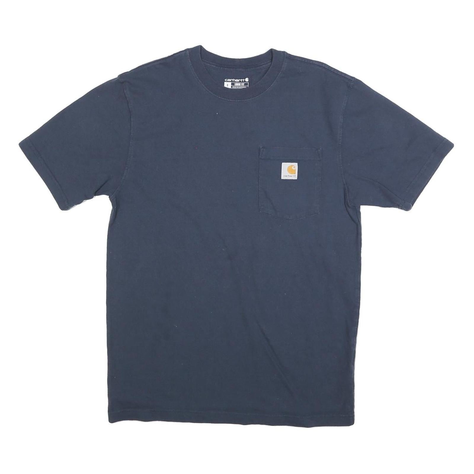 CARHARTT Mens Blue Pocket T-Shirt S Short Sleeve Crew Neck Cotton Blend Casual Refurbished - N/A refurbished available on Cerqular