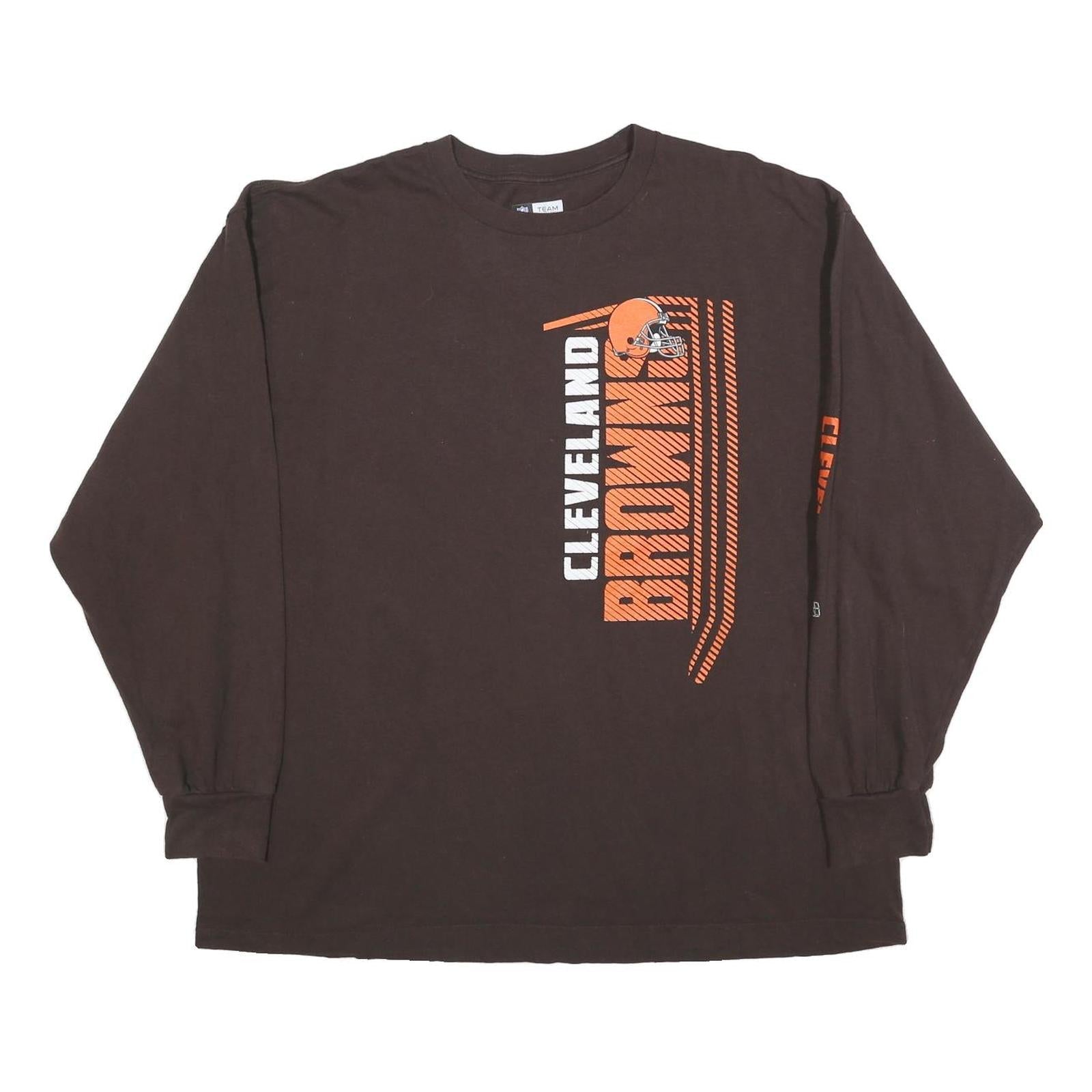 NFL Mens Brown & Orange Cleveland Browns Long Sleeve Crew Neck T-Shirt 2XL Refurbished - N/A refurbished available on Cerqular