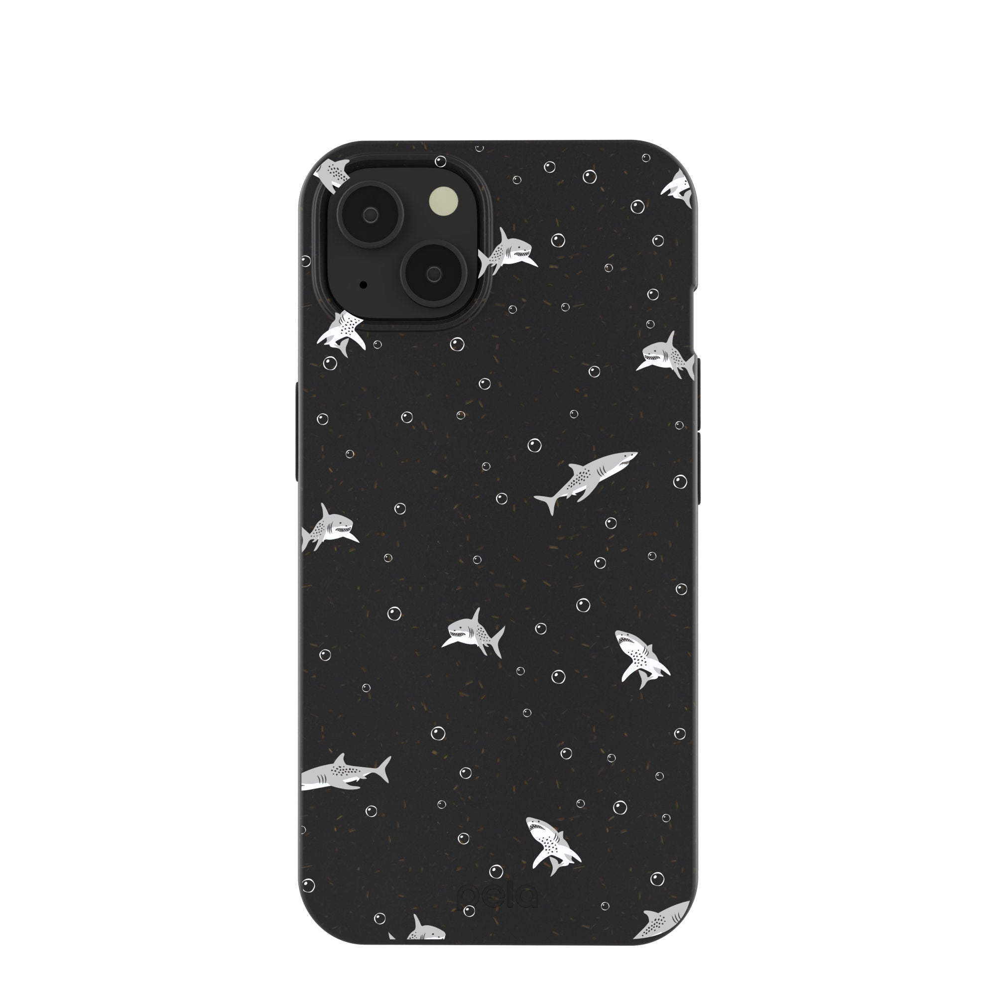 Black Lil Sharks iPhone 13 Case Refurbished - Pela Case refurbished available on Cerqular