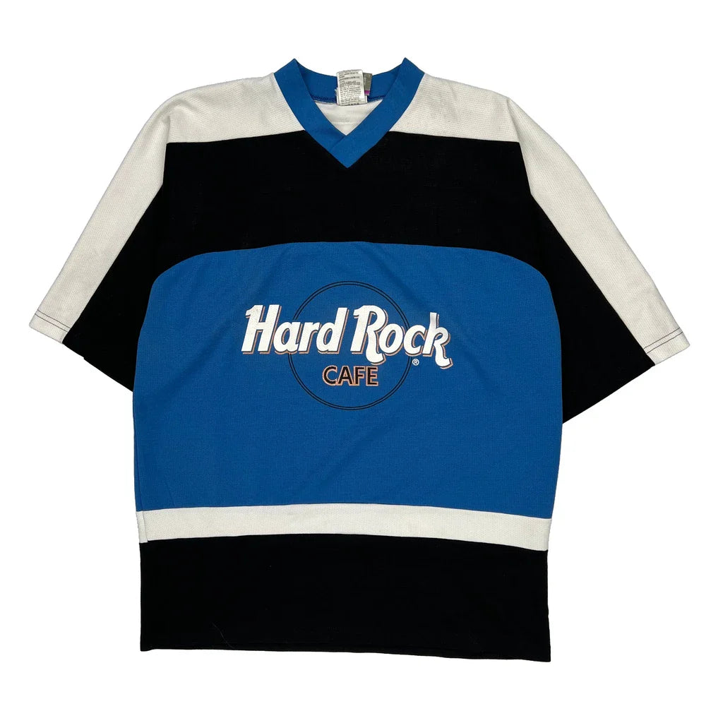 Washington Dc Hard Rock Cafe Graphic Jersey - Large Black Polyester Refurbished - Thrifted (note: this is a term often used to describe second- refurbished available on Cerqular