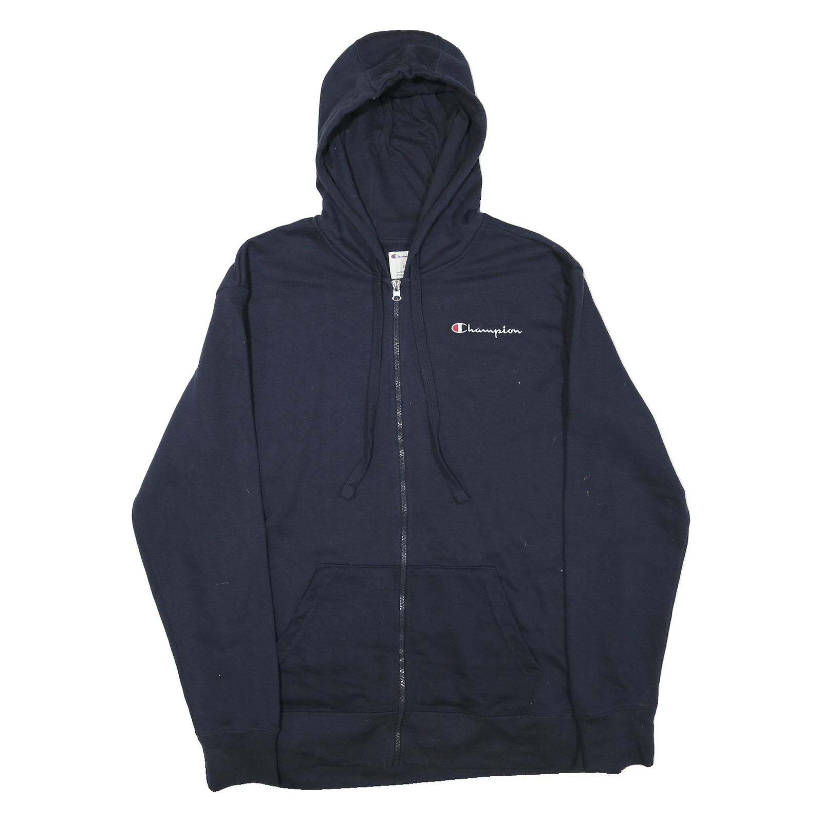 CHAMPION Mens Navy Full Zip Hoodie L Cotton Blend Casual Sportswear Refurbished - N/A refurbished available on Cerqular