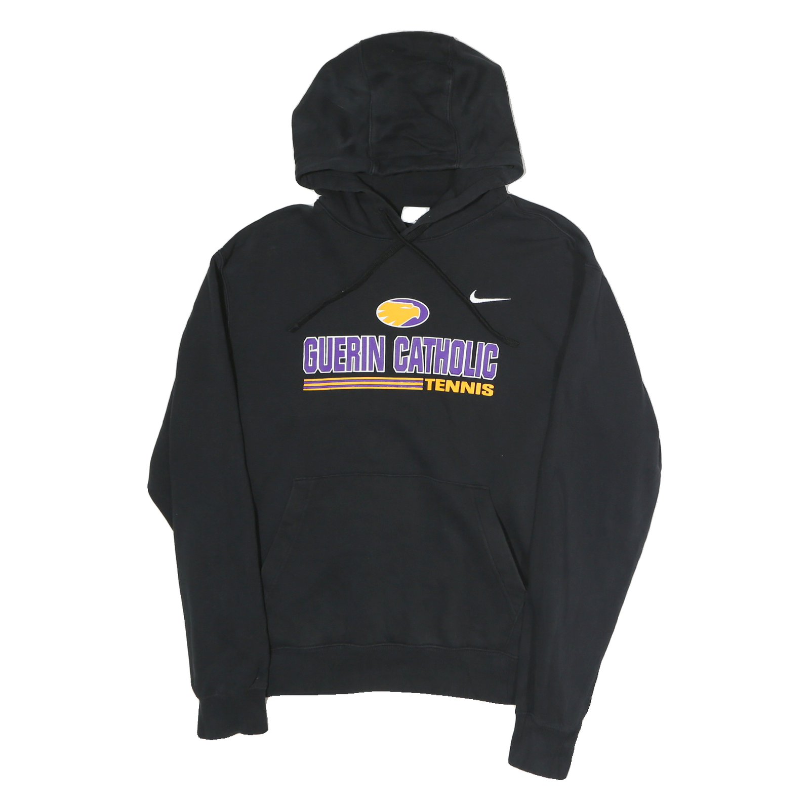 Buy NIKE Mens Black Guerin Catholic Tennis Hoodie M Cotton Pullover Casual Refurbished - $28.59 NIKE Mens Black Guerin Catholic Tennis Hoodie M Cotton Pullover Casual Refurbished - N/A refurbished available on Cerqular