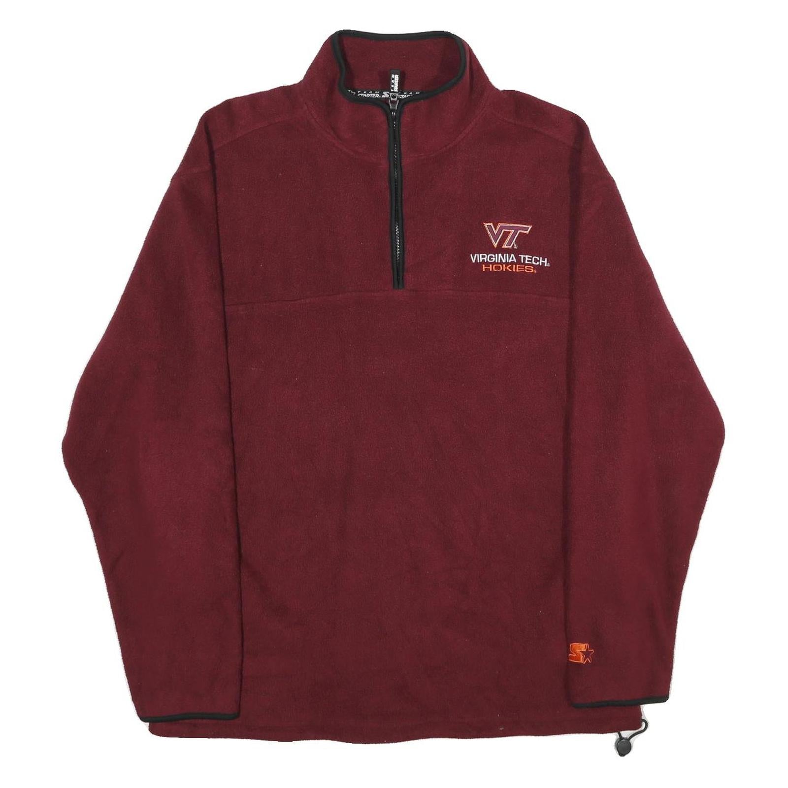 STARTER Mens Maroon Virginia Tech Hokies Patterned Jumper Crew Neck Basic Knit L Refurbished - N/A refurbished available on Cerqular