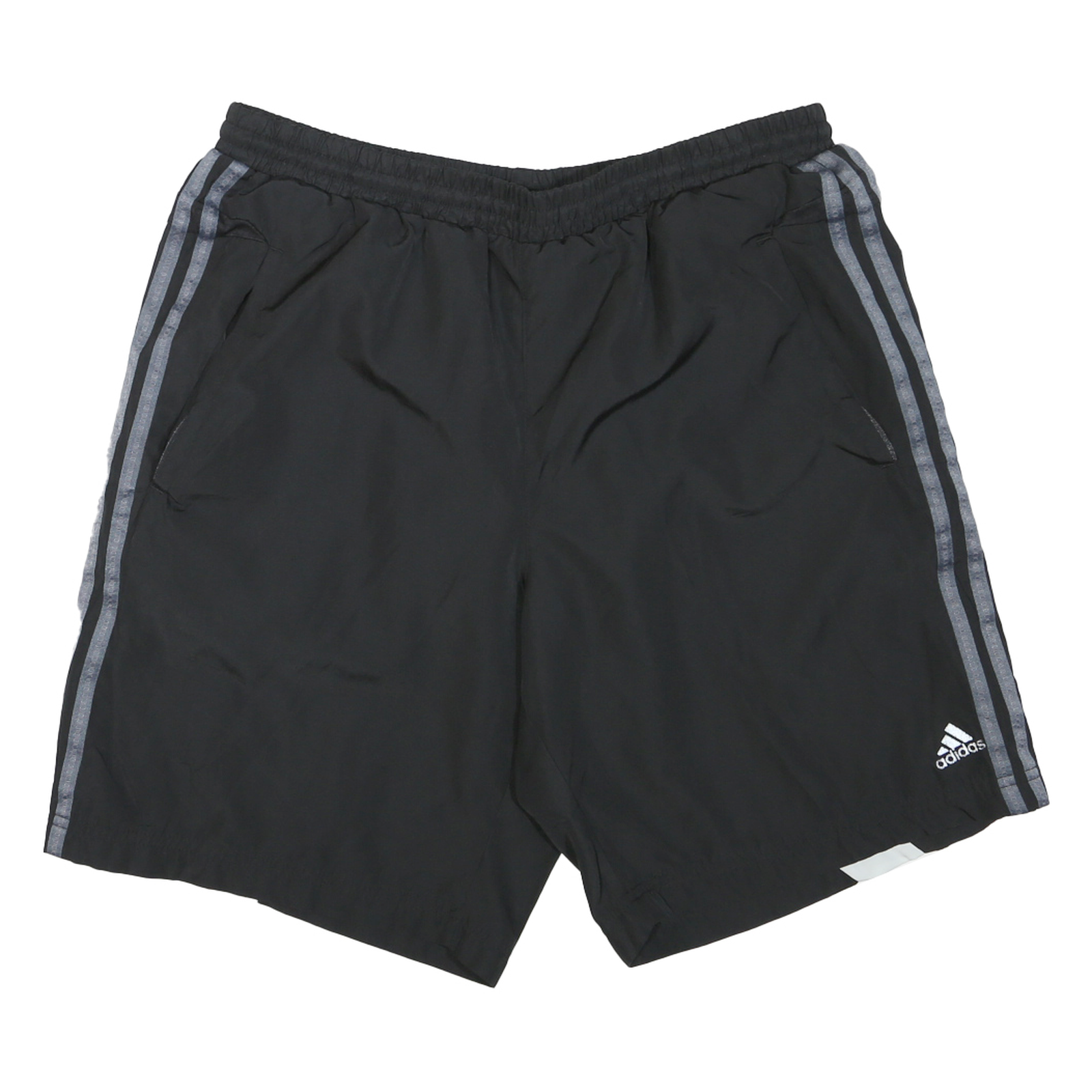 ADIDAS Mens Black Sports Casual Shorts L W32 Polyester Blend Three Stripe Refurbished - N/A refurbished available on Cerqular