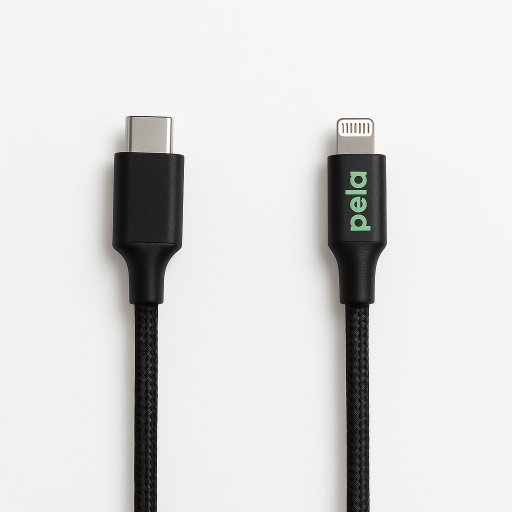 Black USB-C to Lightning Cable Refurbished - Pela Case refurbished available on Cerqular