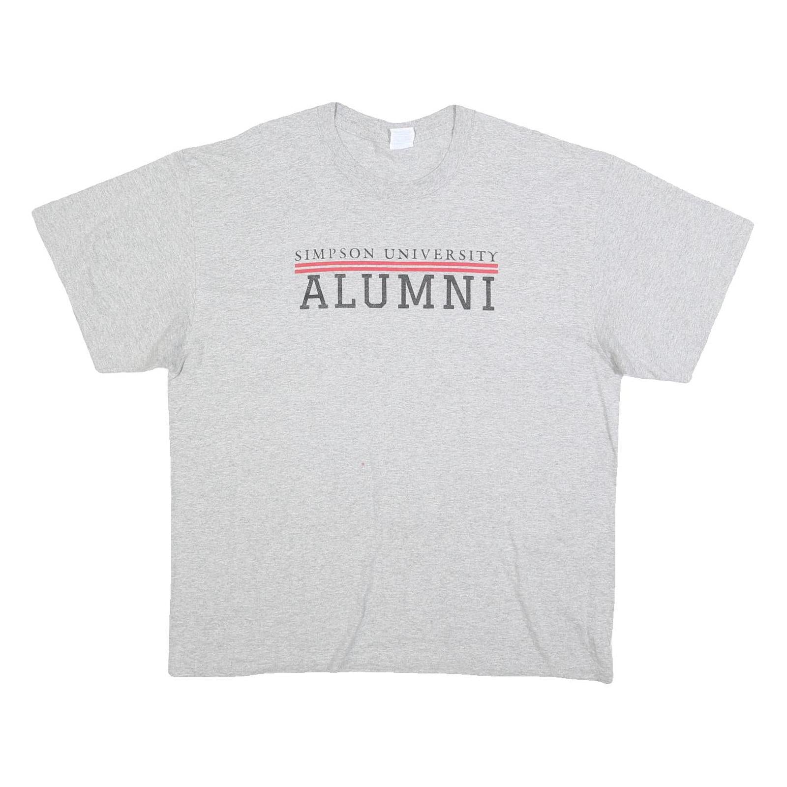 PORT & COMPANY Mens Grey Simpson University Alumni Graphic T-Shirt XL Short Refurbished - N/A refurbished available on Cerqular