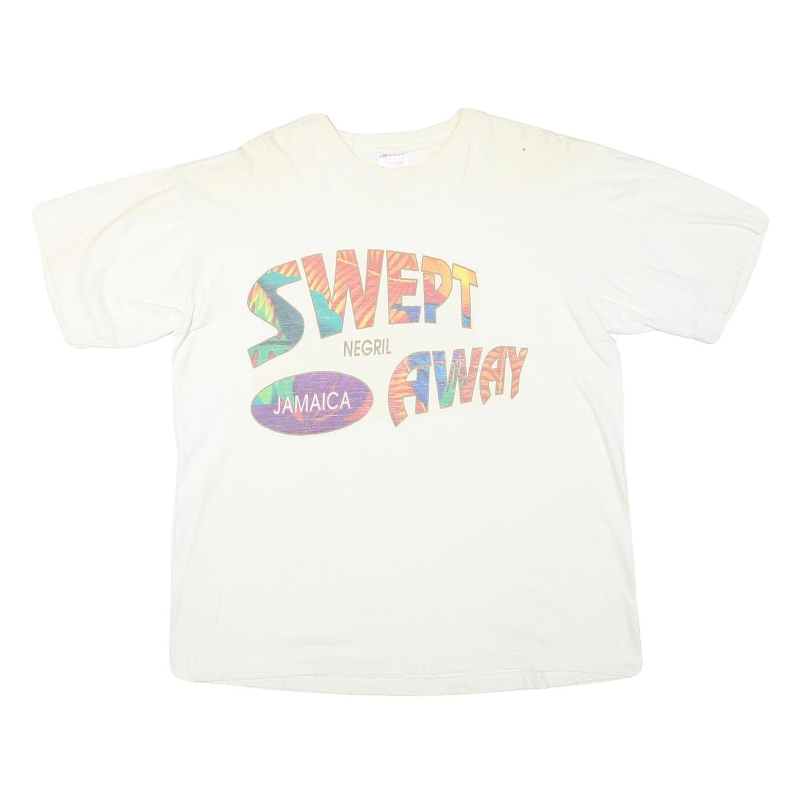 MAGIC Mens White Swept Away Graphic T-Shirt XL Short Sleeve Crew Neck Casual Refurbished - N/A refurbished available on Cerqular