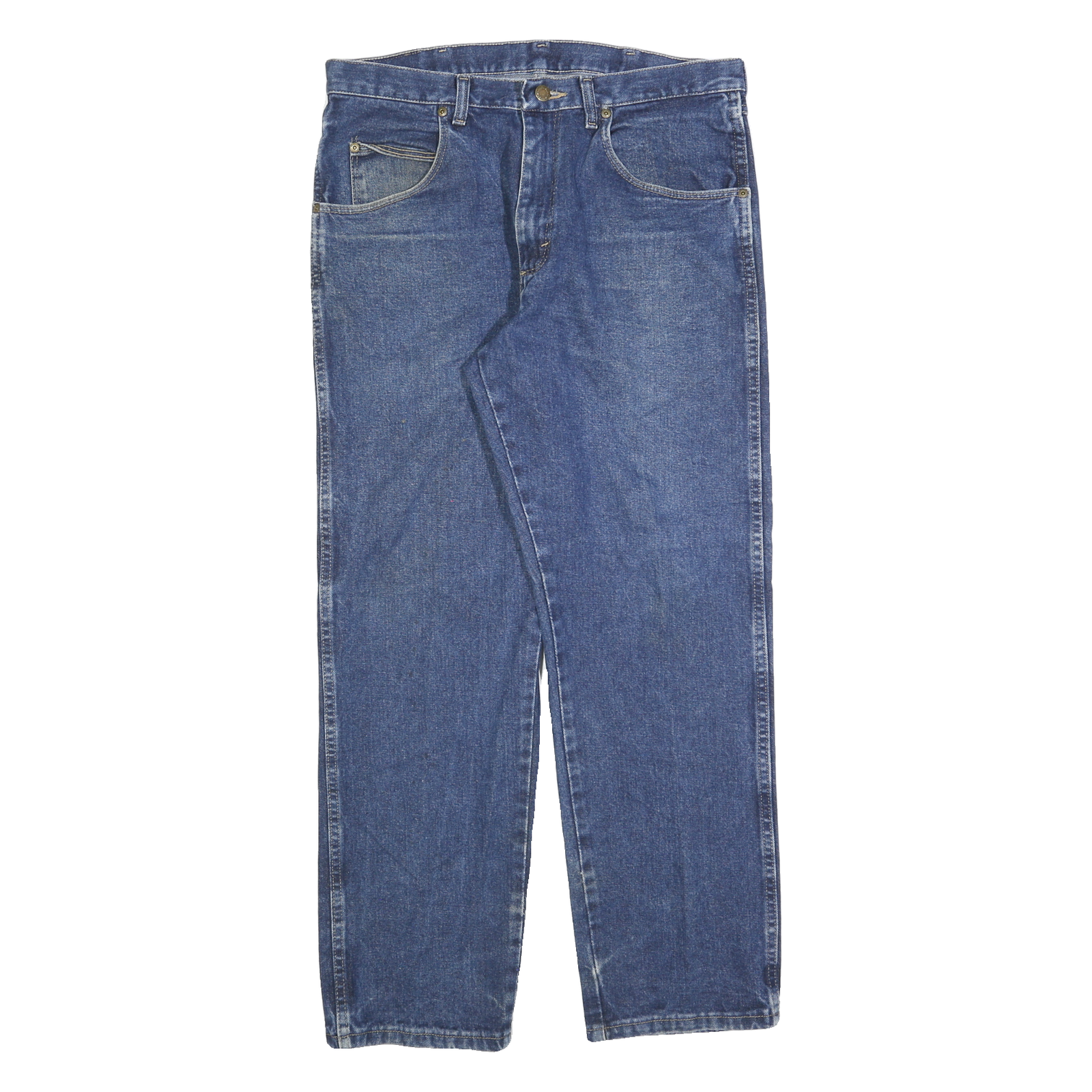 WRANGLER Mens Blue Regular Fit Straight Denim Jeans W34 L30 Classic Style Refurbished - N/A refurbished available on Cerqular