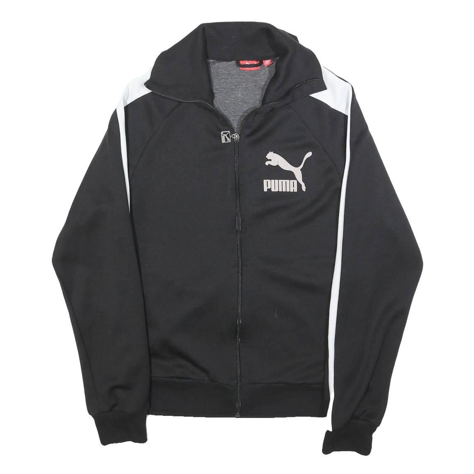 PUMA Womens Black & White Track Jacket L Polyester Blend Zip Athletic Sportswear Refurbished - N/A refurbished available on Cerqular