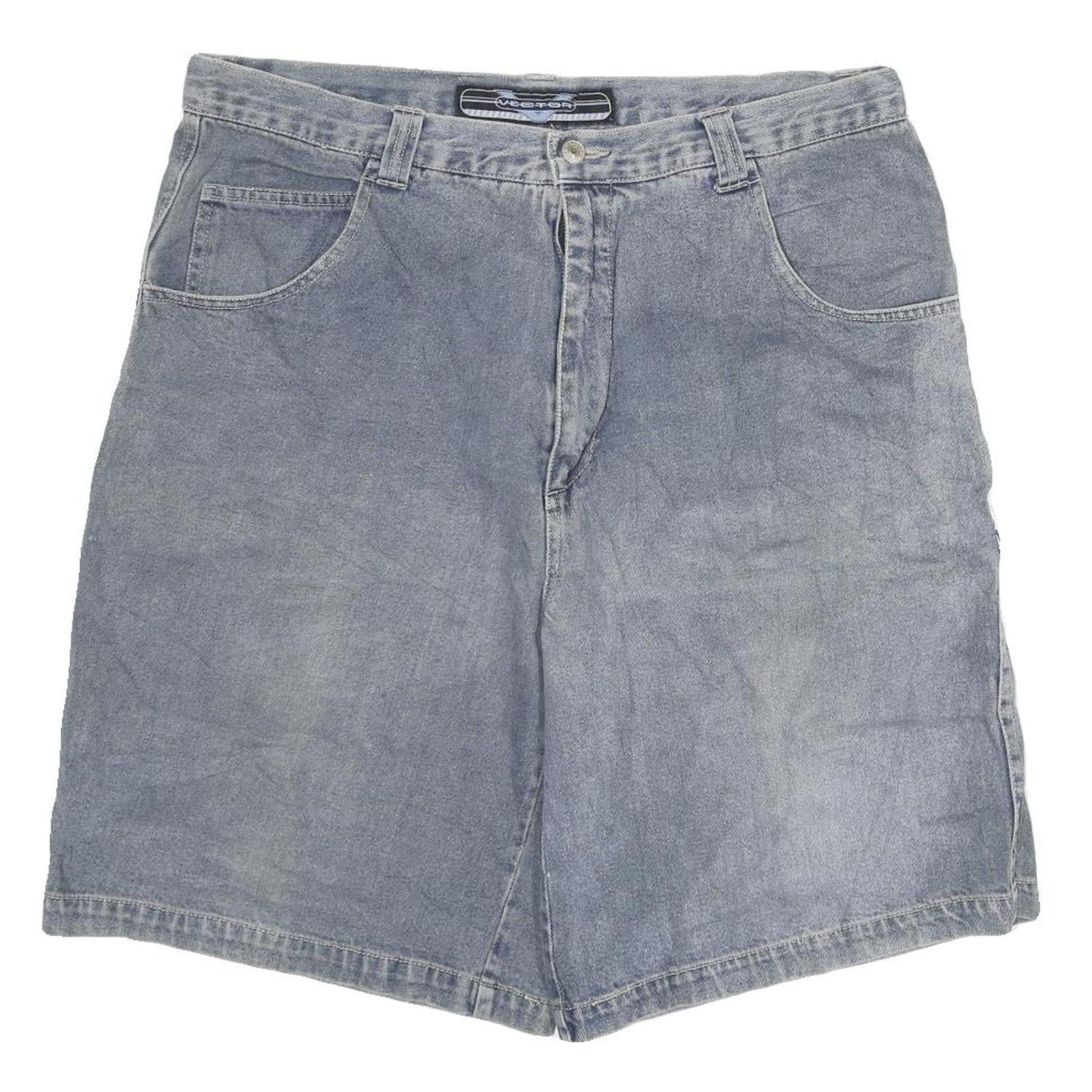 VECTOR Mens Shorts Blue Denim Cargo Style 2XL W36 Cotton Blend Comfortable Fit Refurbished - N/A refurbished available on Cerqular