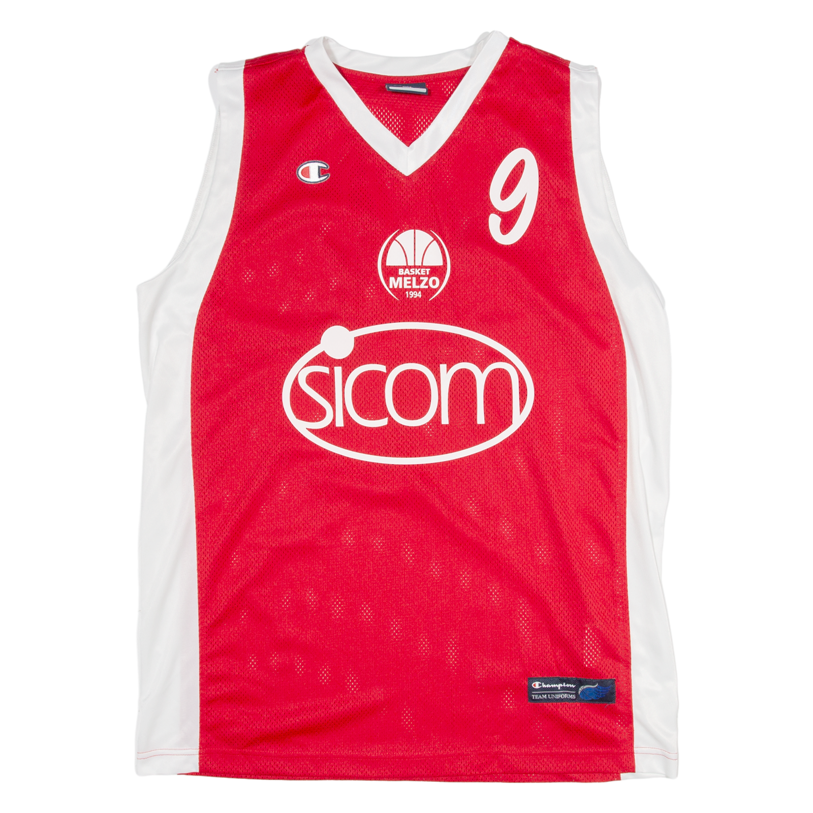 CHAMPION Basket Melzo Mens Jersey Red 90s V-Neck L Refurbished - N/A refurbished available on Cerqular