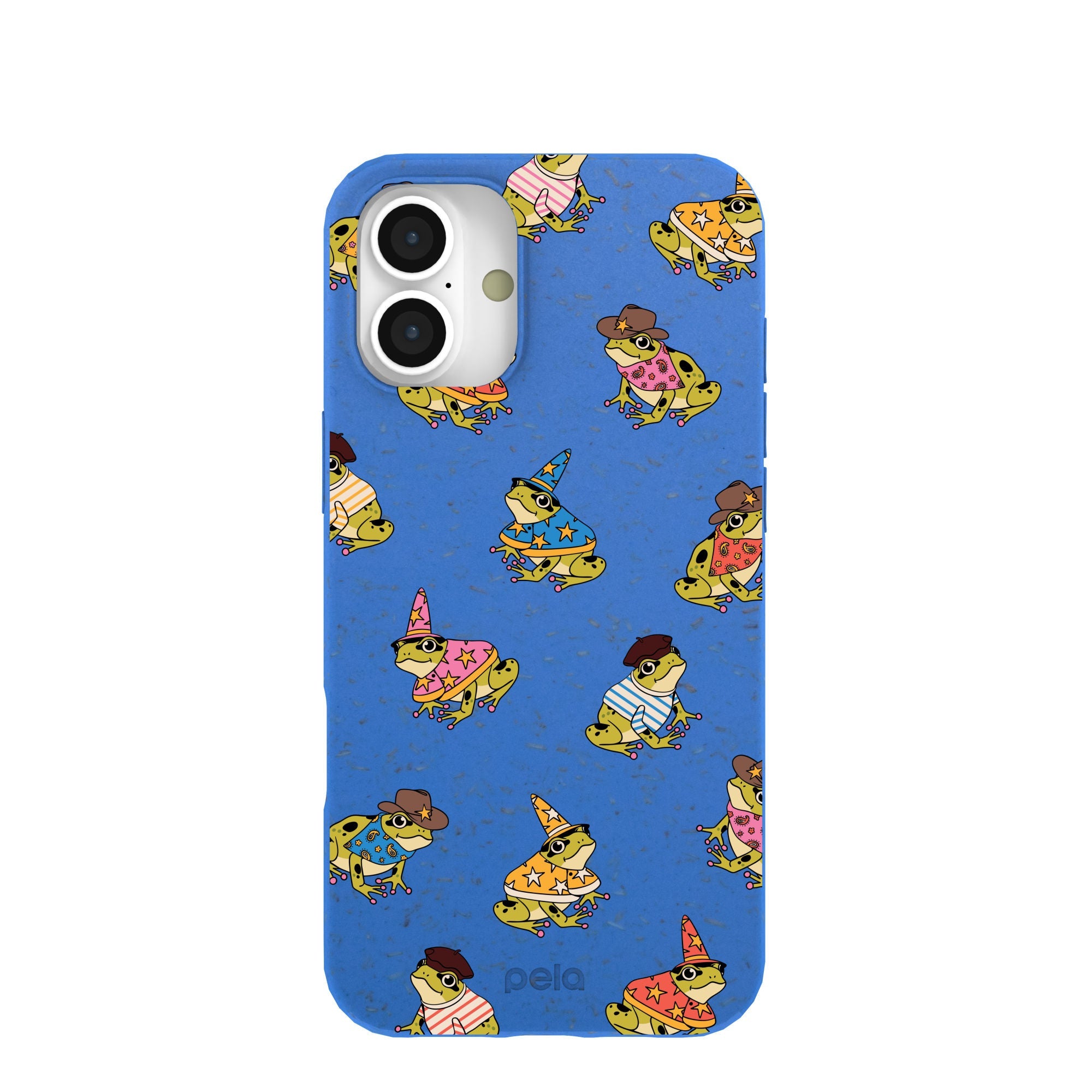 Buy Electric Blue Fancy Frogs iPhone 16 Plus Case Refurbished - $65.00 Electric Blue Fancy Frogs iPhone 16 Plus Case Refurbished - Pela Case refurbished available on Cerqular