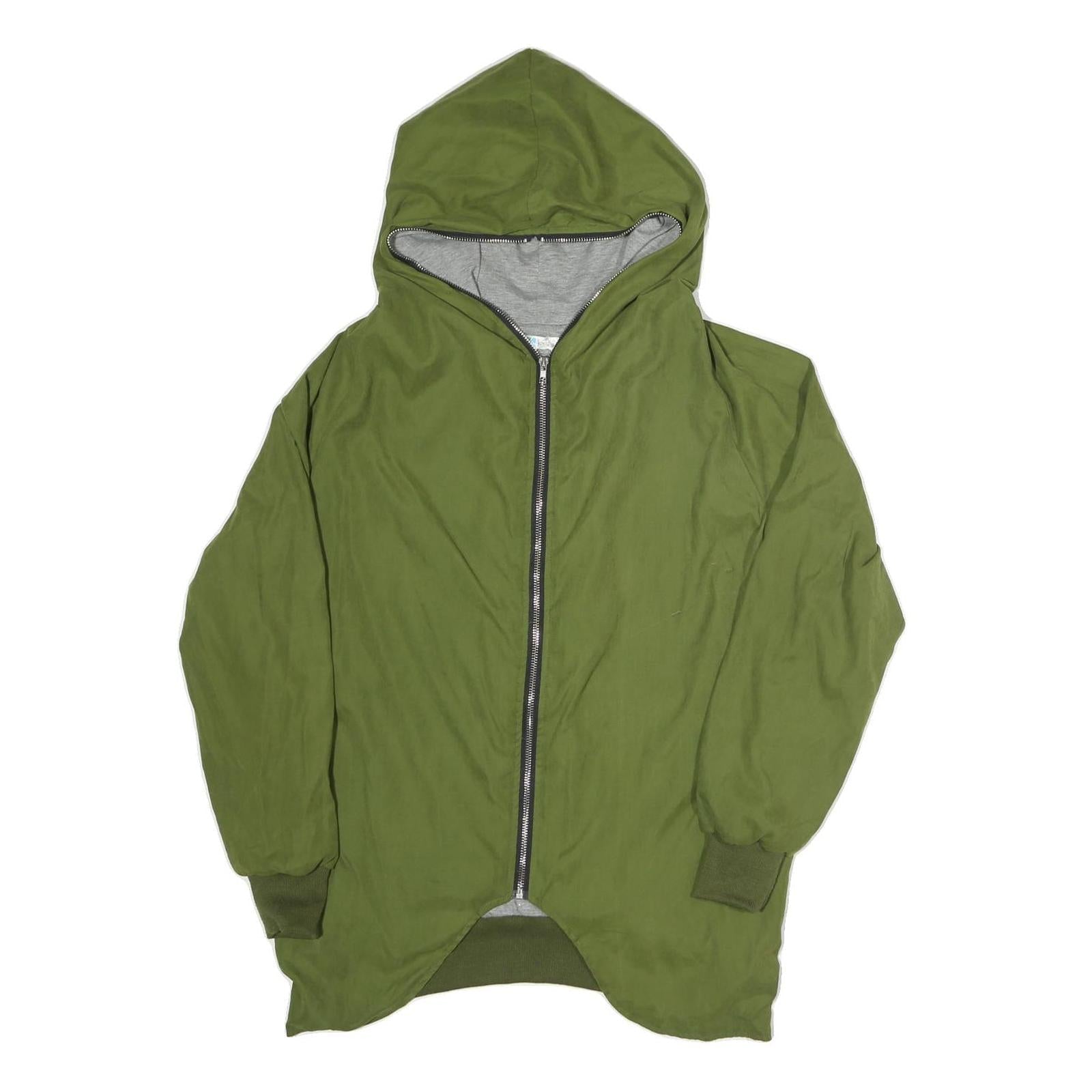 LESARA Womens Green Olive Hooded Jacket S Polyester Blend Casual Zip Up Hood Refurbished - N/A refurbished available on Cerqular