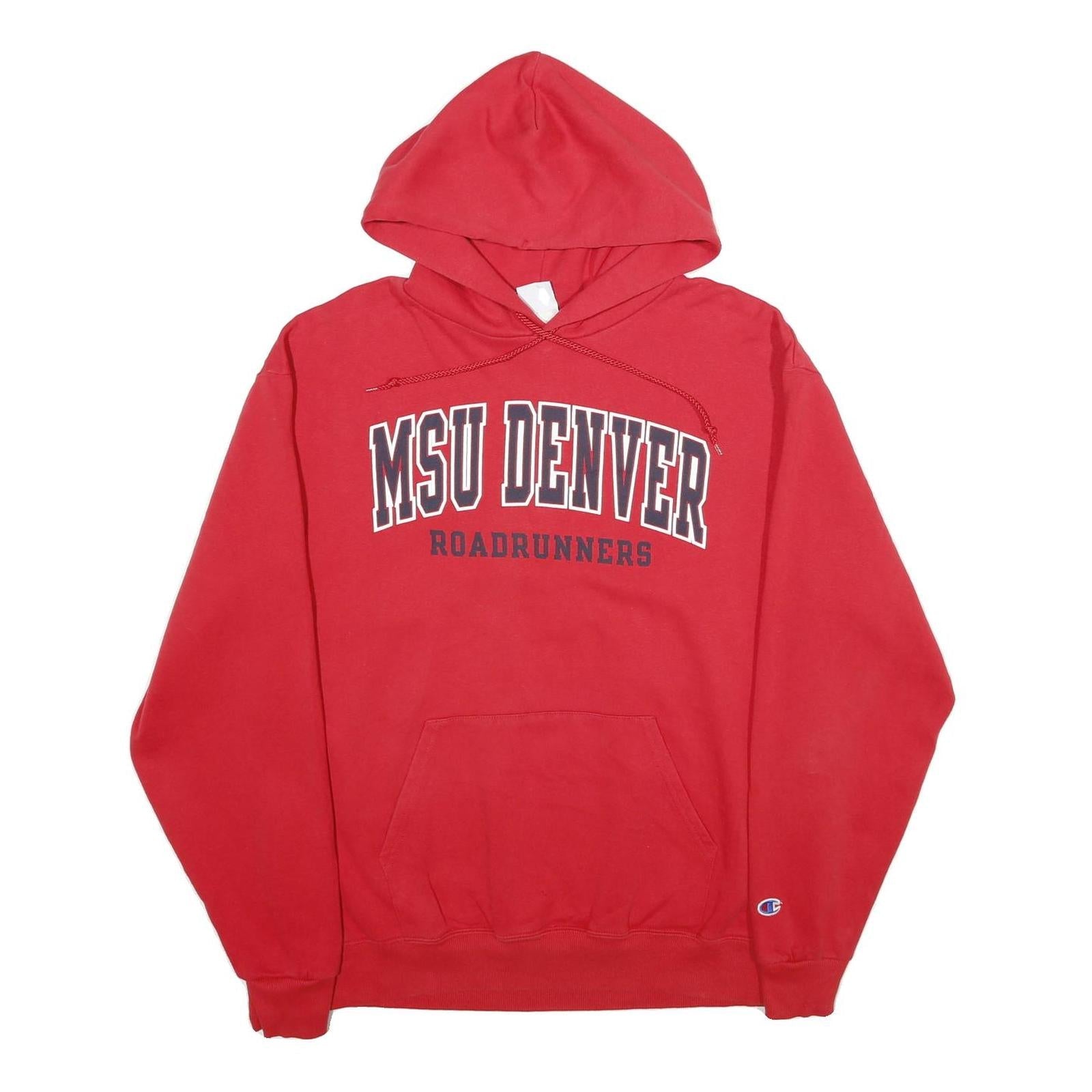 CHAMPION Mens Red MSU Denver Roadrunners Hoodie L Casual Cotton Blend Pullover Refurbished - N/A refurbished available on Cerqular