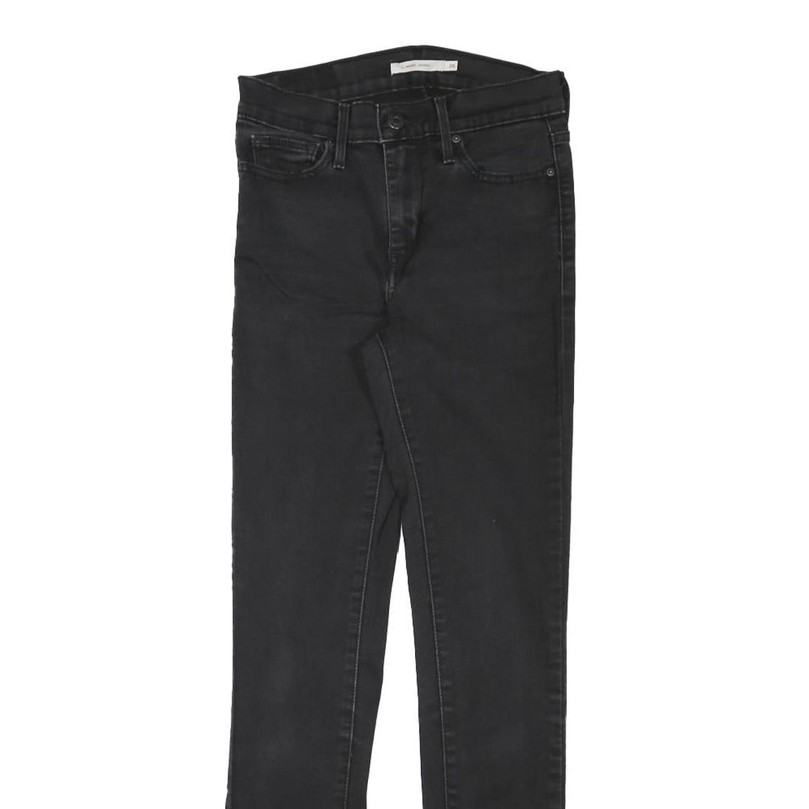 LEVI'S Womens Slim Black Denim Slim Fit Skinny Jeans W25 L28 Comfortable Stretch Refurbished - N/A refurbished available on Cerqular